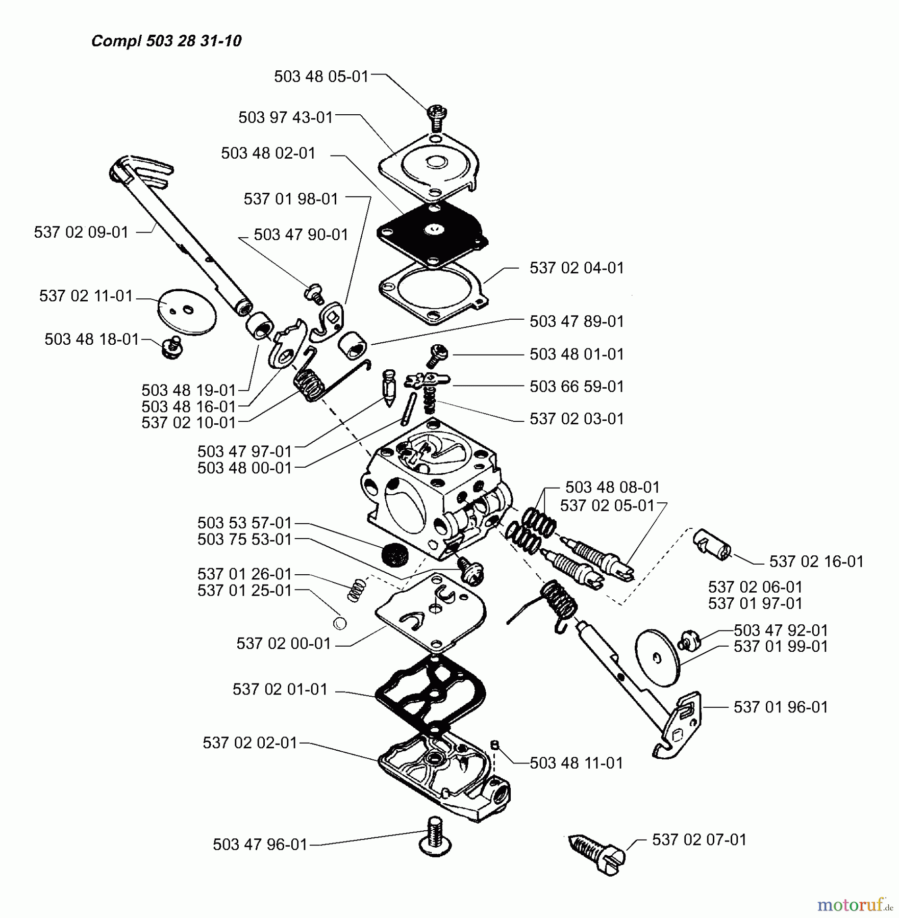 Husqvarna Kantenschneider 322 E - Husqvarna Handheld Edger (1999-10 to 2000-12) Carburetor Parts