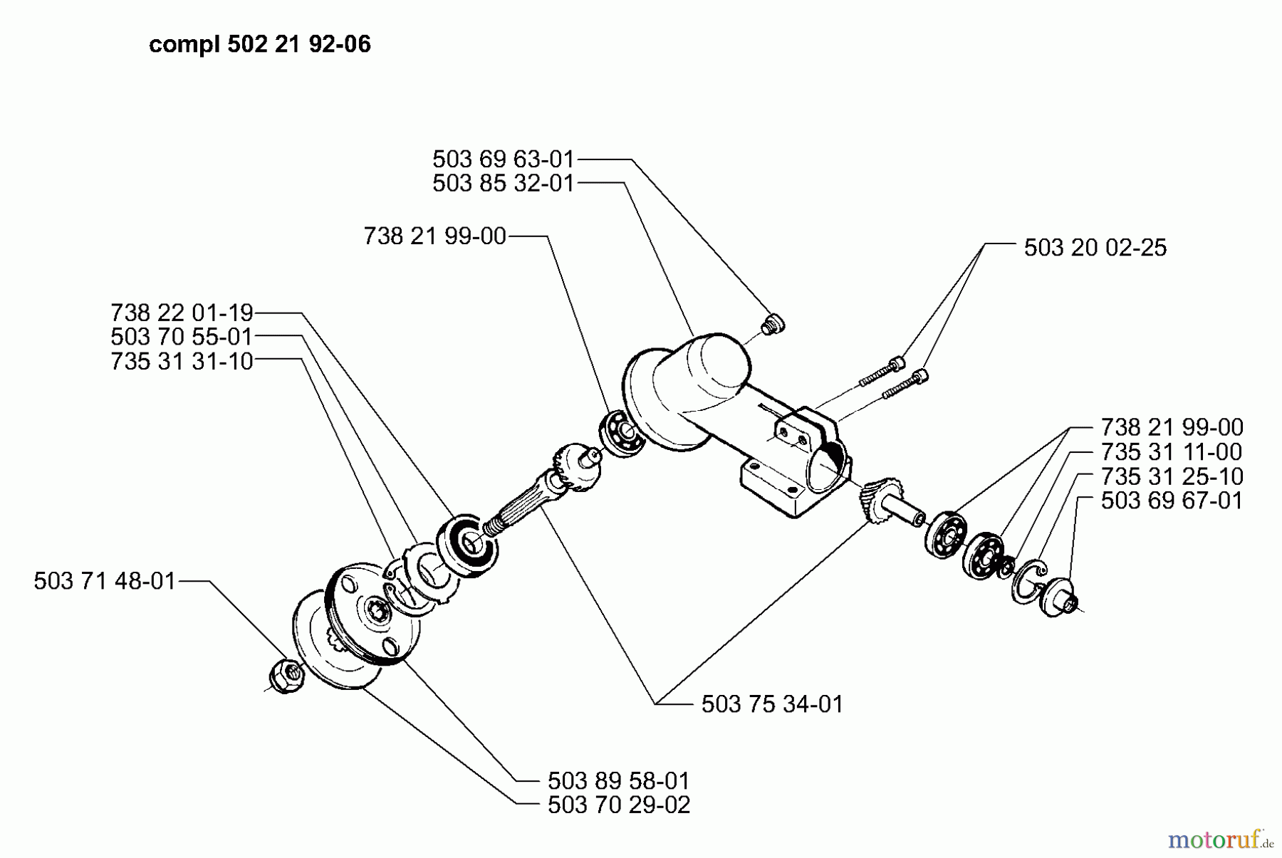 Husqvarna Kantenschneider 322 E - Husqvarna Handheld Edger (1999-10 to 2000-12) Gearhead