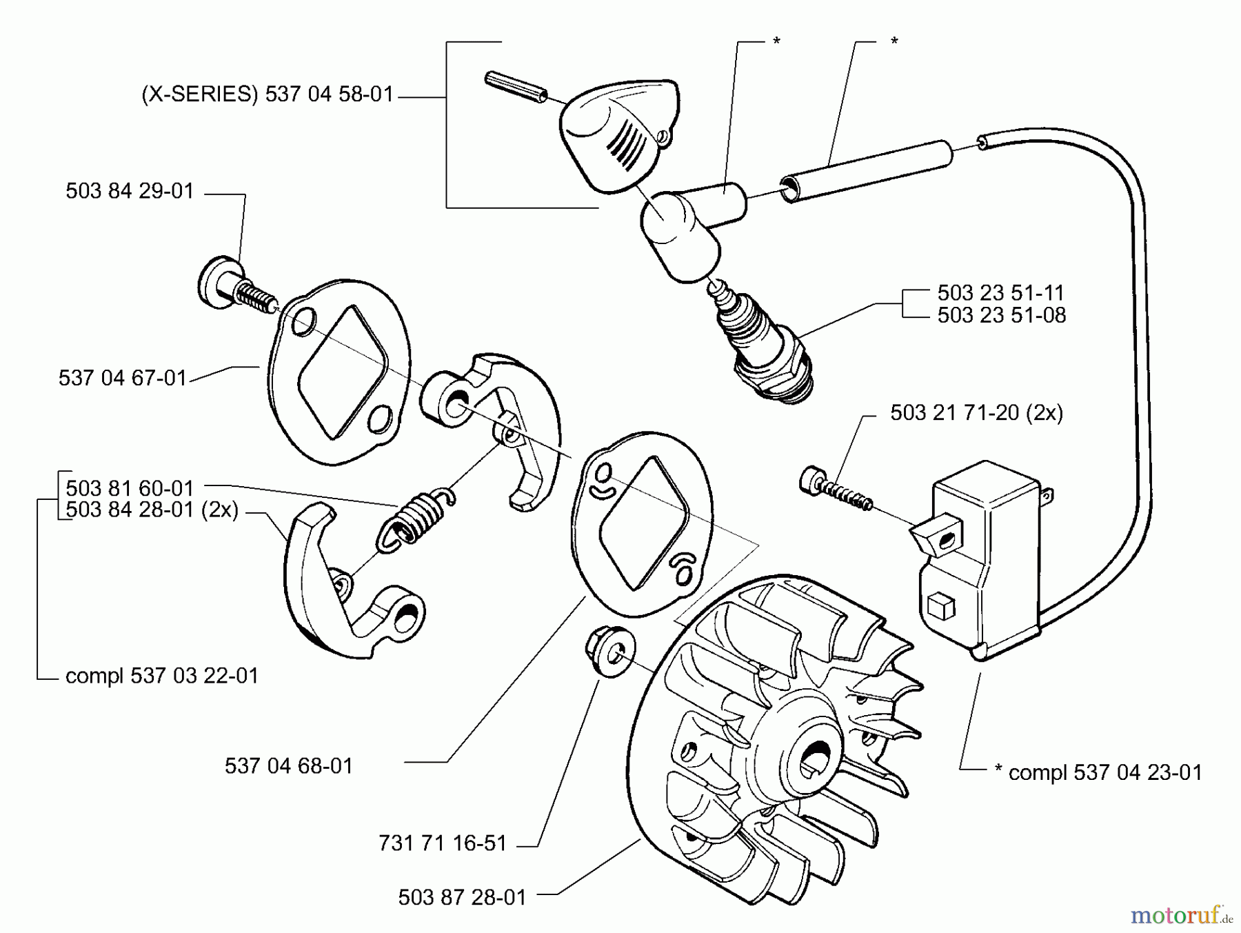  Husqvarna Kantenschneider 322 E - Husqvarna Handheld Edger (1999-10 to 2000-12) Ignition/Flywheel