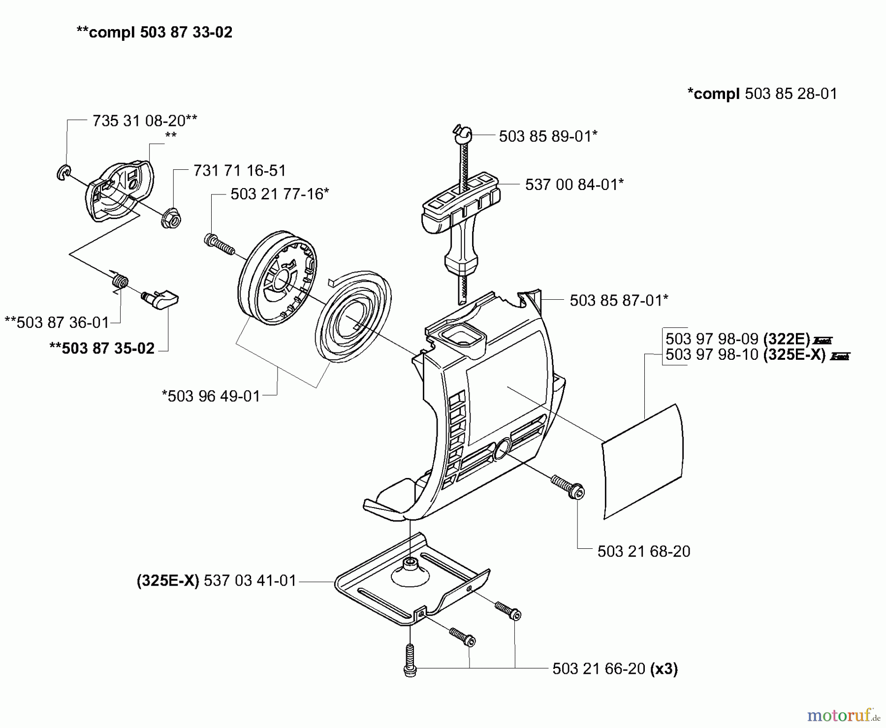 Husqvarna Kantenschneider 325 EX - Husqvarna Handheld Edger (2001-01 to 2006-03) Starter