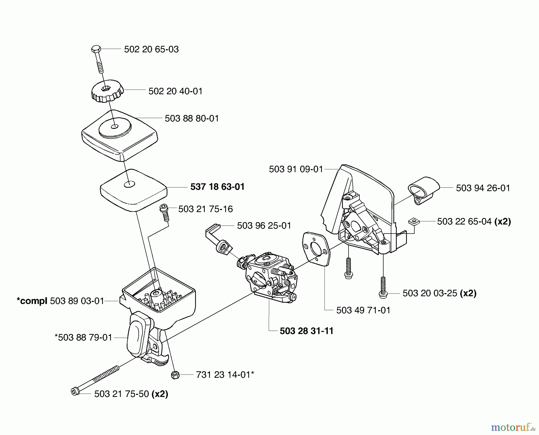 Husqvarna Zubehör Husqvarna Handheld Edger Attachment for 325 EX (2006-04 & After) Air Filter / Carburetor