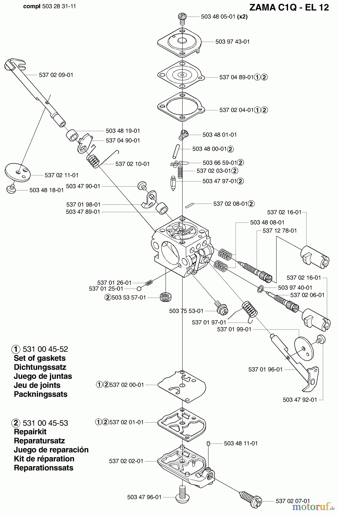 Husqvarna Zubehör Husqvarna Handheld Edger Attachment for 325 EX (2006-04 & After) Carburetor Parts
