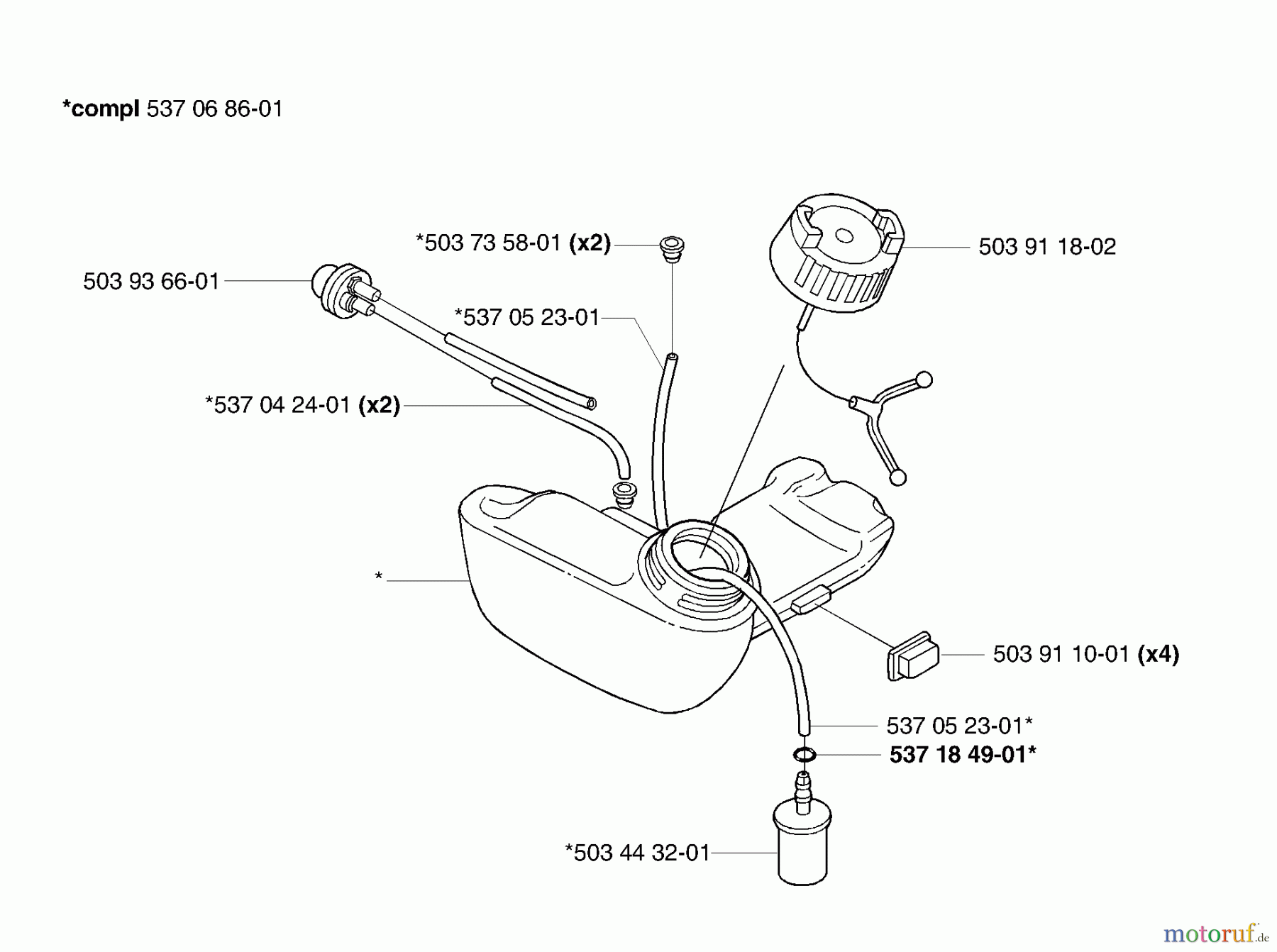 Husqvarna Zubehör Husqvarna Handheld Edger Attachment for 325 EX (2006-04 & After) Fuel Tank
