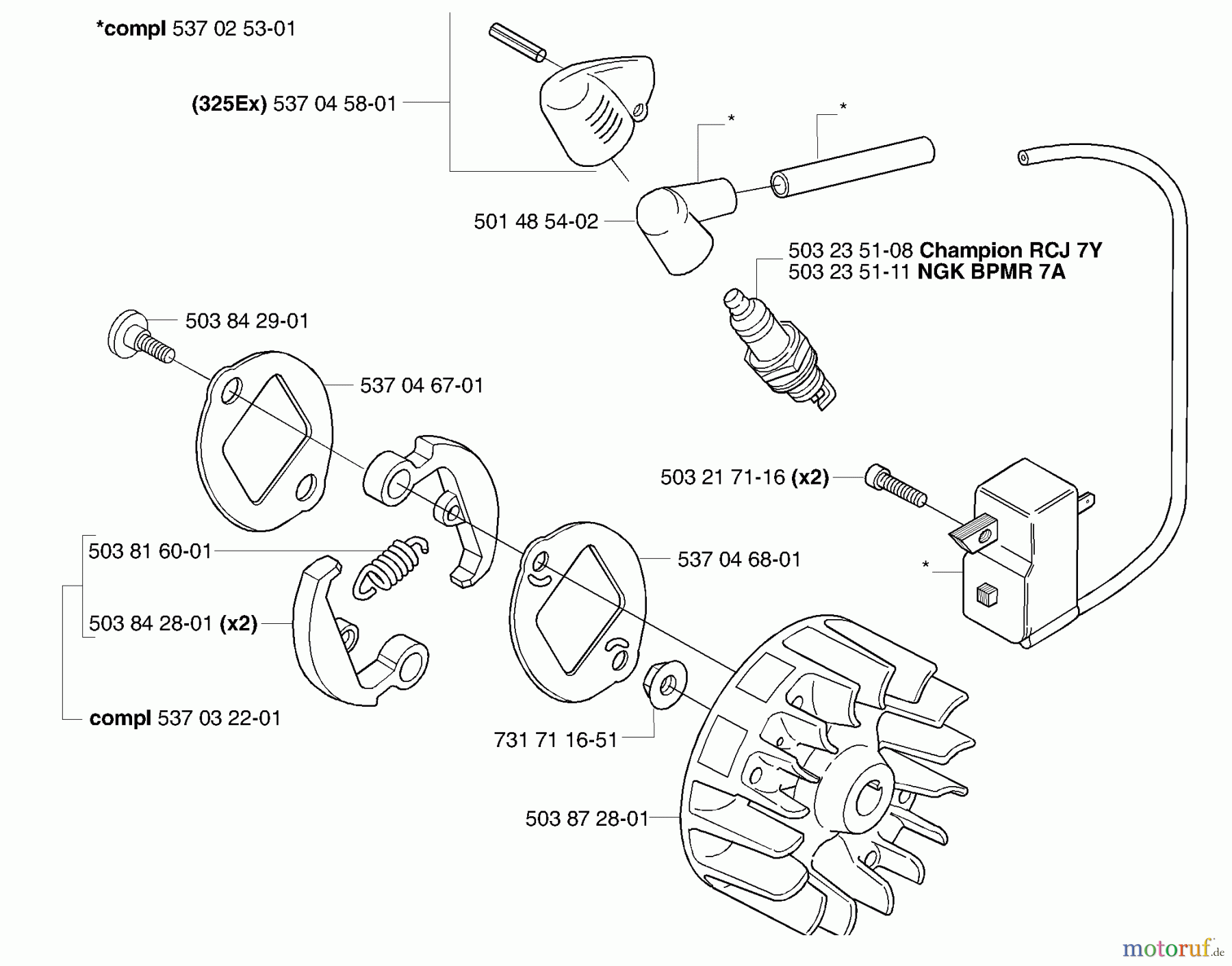 Husqvarna Zubehör Husqvarna Handheld Edger Attachment for 325 EX (2006-04 & After) Ignition / Flywheel / Clutch