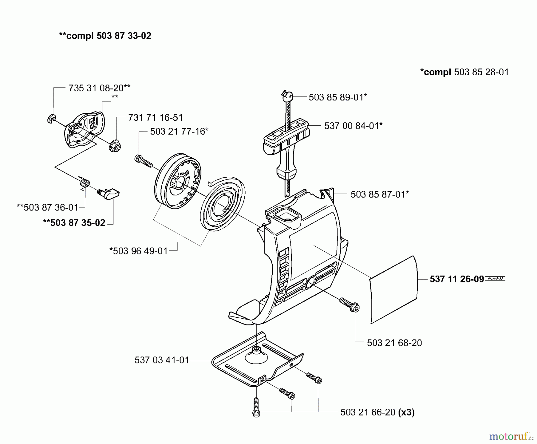 Husqvarna Kantenschneider 325 EX - Husqvarna Handheld Edger (E-TECH 2) (2001-01 & After) Starter