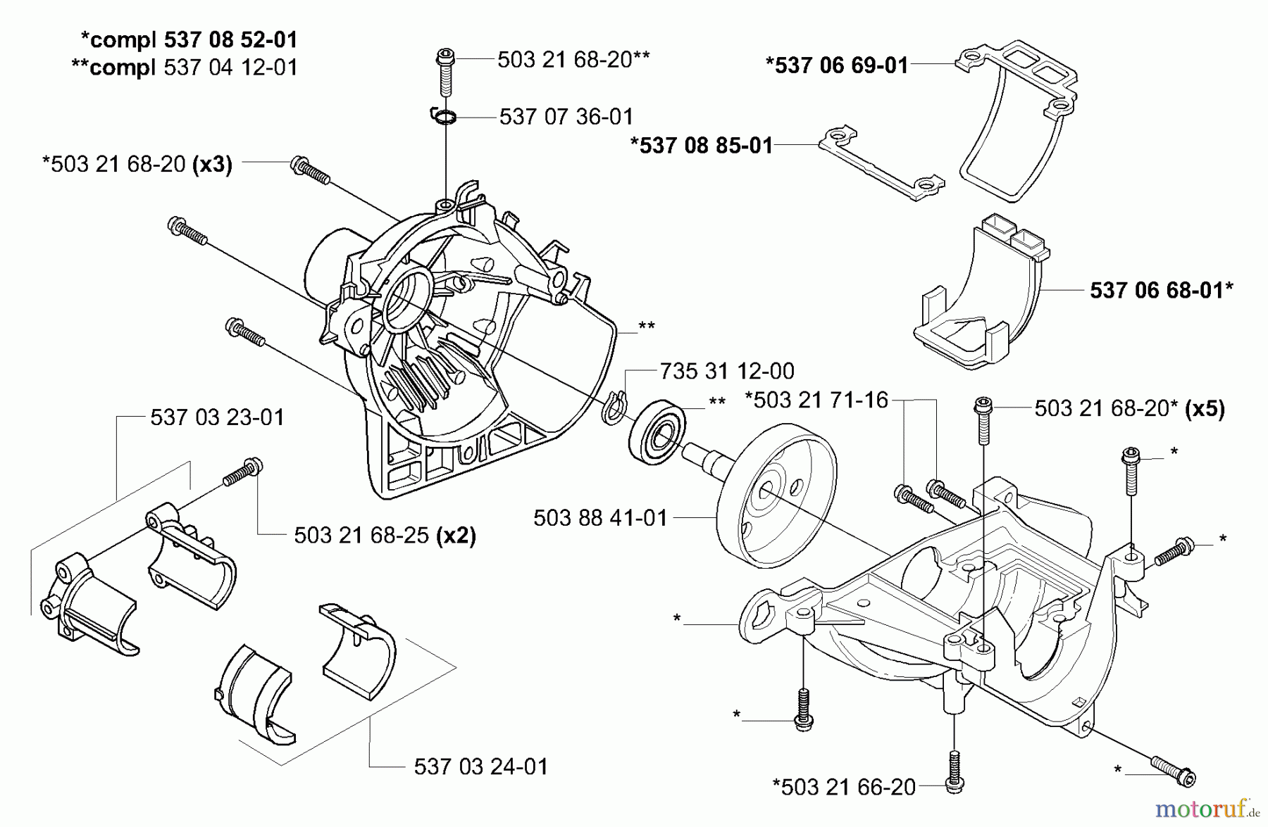 Husqvarna Kantenschneider 326 EX - Husqvarna Handheld Edger (E-TECH 2) (2001-03 to 2002-01) Crankcase