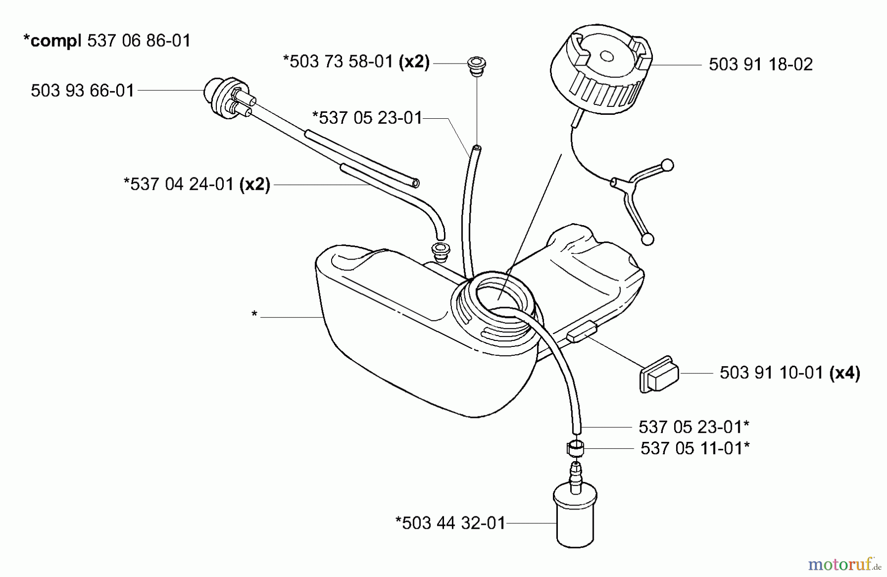 Husqvarna Kantenschneider 326 EX - Husqvarna Handheld Edger (E-TECH 2) (2001-03 to 2002-01) Fuel Tank