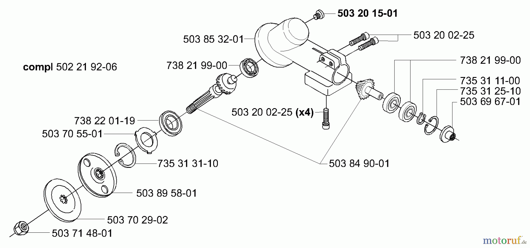 Husqvarna Kantenschneider 326 EX - Husqvarna Handheld Edger (E-TECH 2) (2001-03 to 2002-01) Gear Head