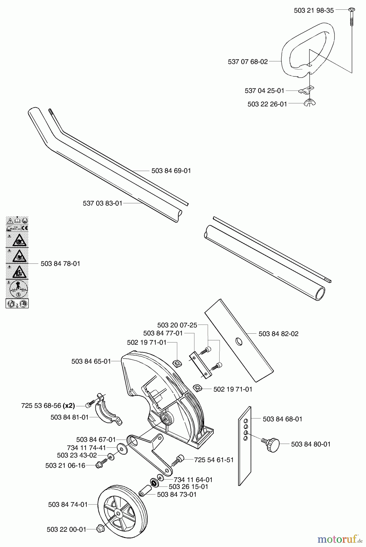 Husqvarna Kantenschneider 326 EX - Husqvarna Handheld Edger (E-TECH 2) (2002-02 & After) Shaft / Tube / Handle / Blade / Guard