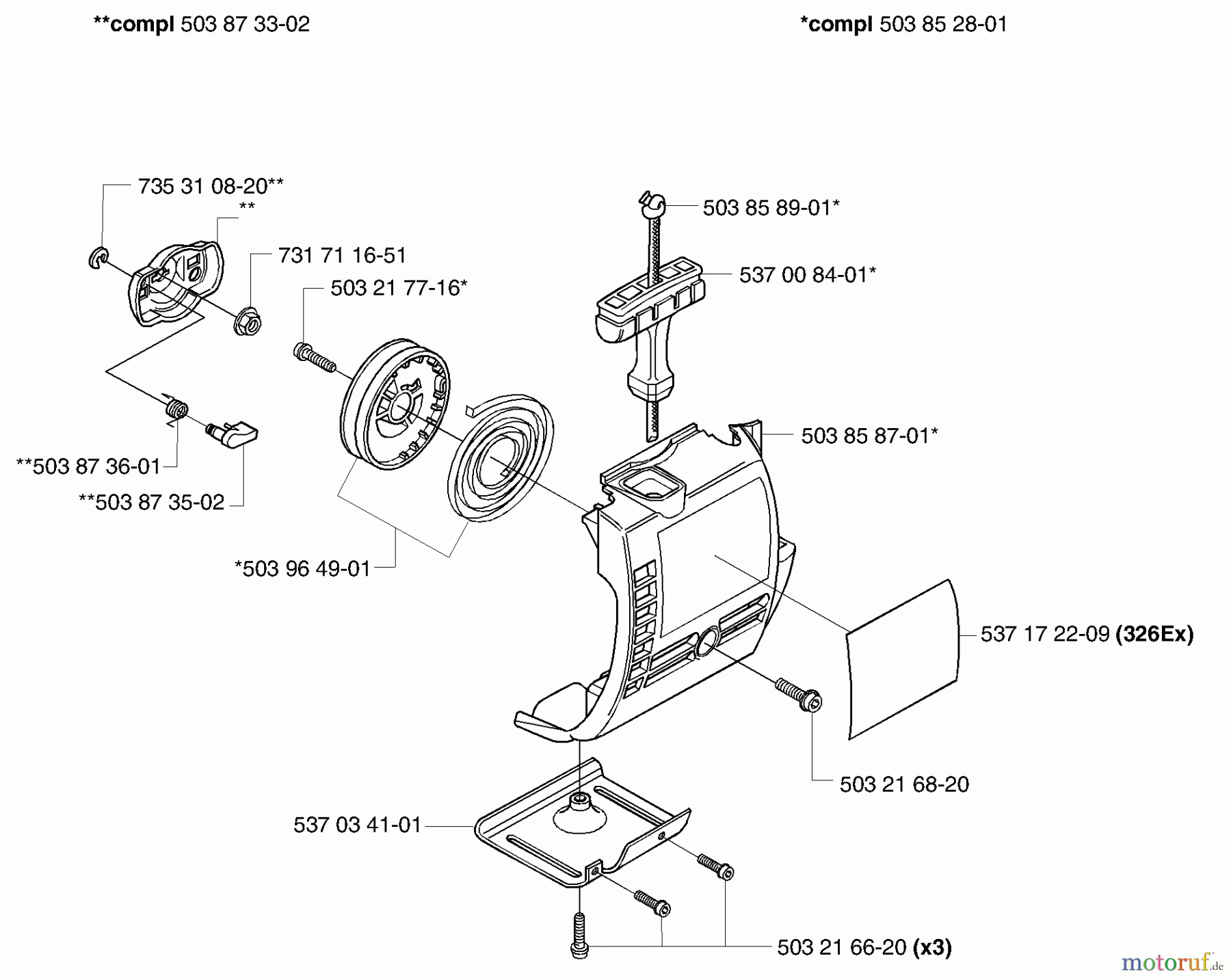 Husqvarna Kantenschneider 326 EX - Husqvarna Handheld Edger (E-TECH 2) (2002-02 & After) Starter