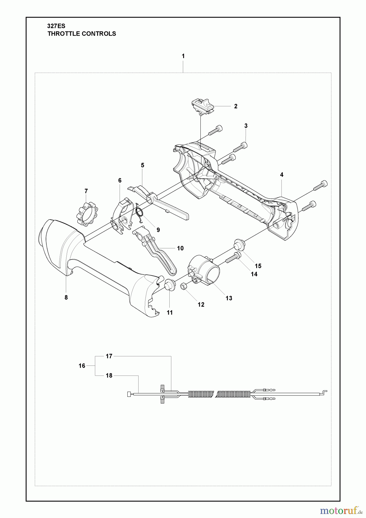 Husqvarna Kantenschneider 327 ES - Husqvarna Handheld Edger (2010-05 & After) Throttle Controls