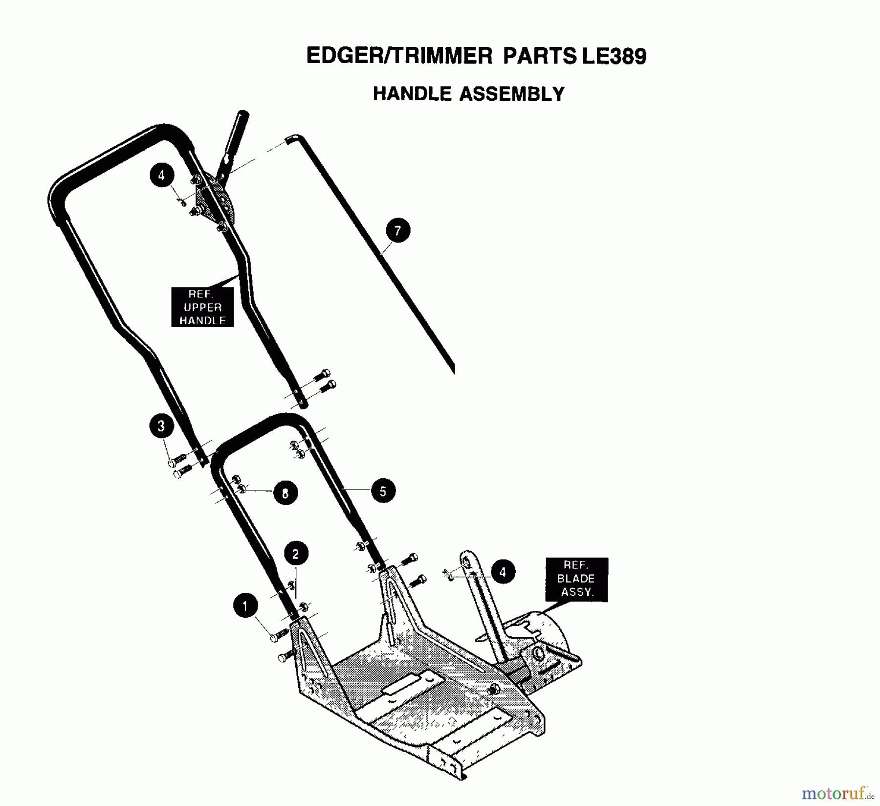 Husqvarna Kantenschneider LE 389 - Husqvarna Walk-Behind Edger (1996-11 to 2002-12) Handle Assembly