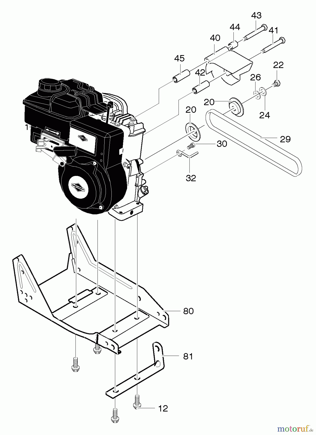 Husqvarna Kantenschneider LE 389 - Husqvarna Walk-Behind Edger (2006-04 & After) Engine Mount Assembly