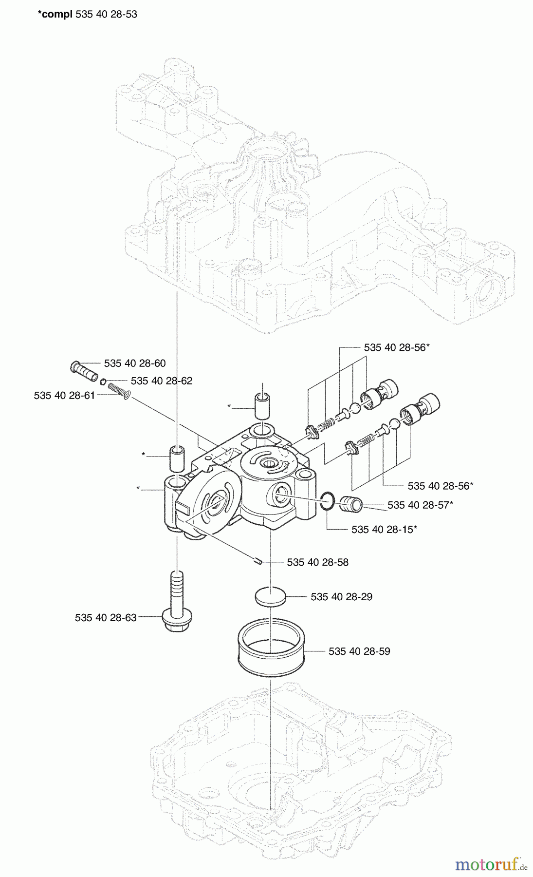 Husqvarna Motoren K 46 - Tuff Torq Transmission (2002-06 & After) Center Case