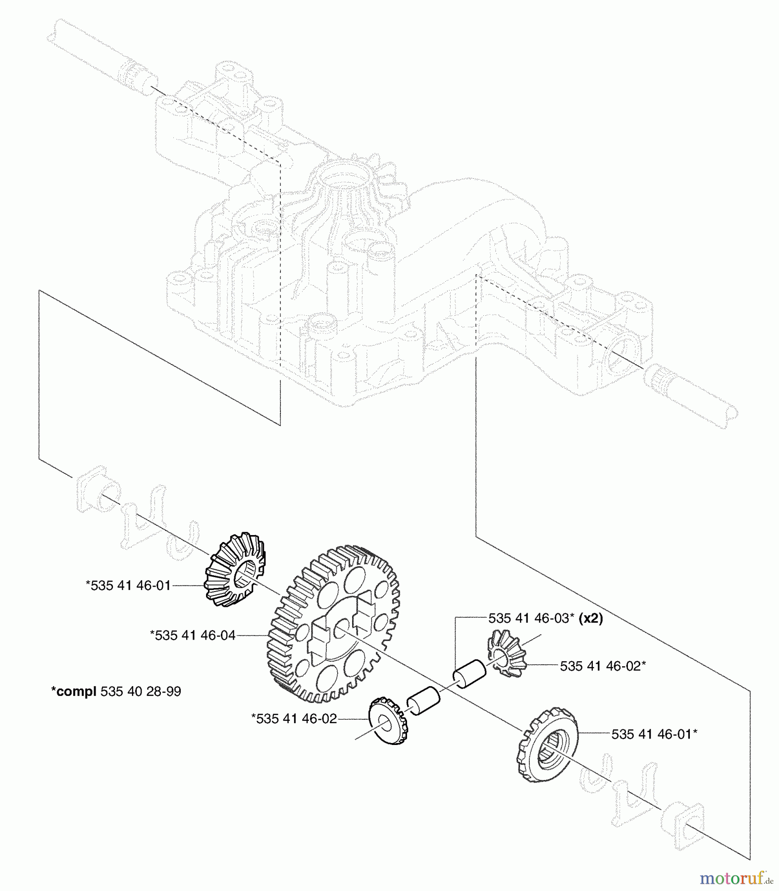 Husqvarna Motoren K 46 - Tuff Torq Transmission (2002-06 & After) Differential (Upper)