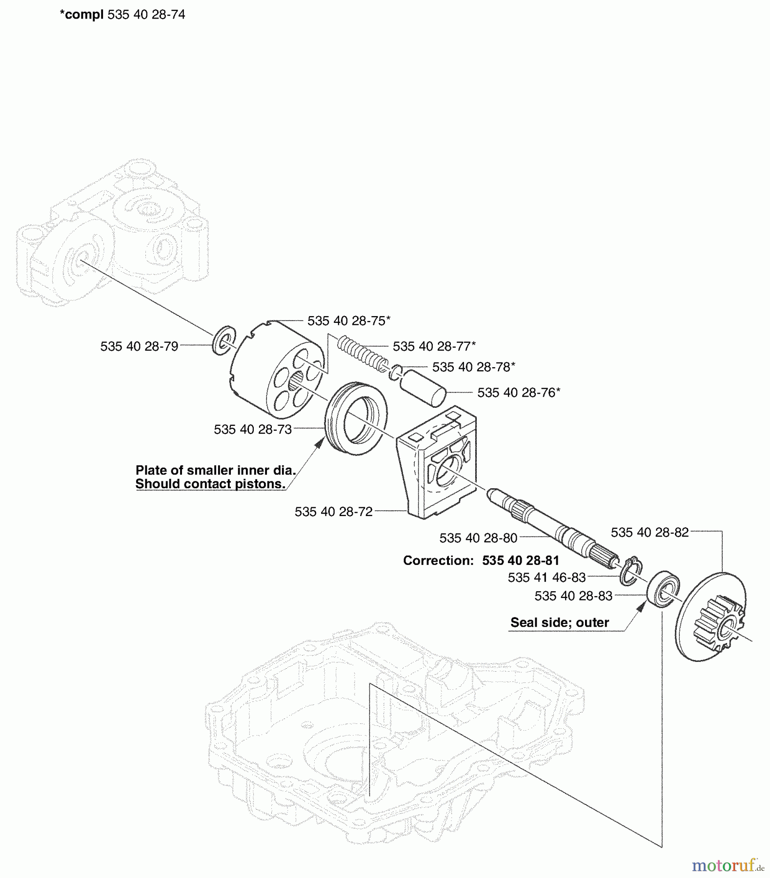 Husqvarna Motoren K 46 - Tuff Torq Transmission (2002-06 & After) Motor Shaft