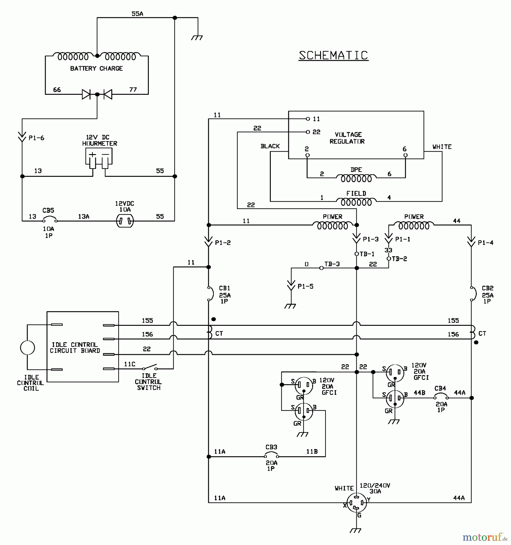Husqvarna Stromerzeuger 1365 GN - Husqvarna Portable Generator (2003-07 to 2004-05) Schematic