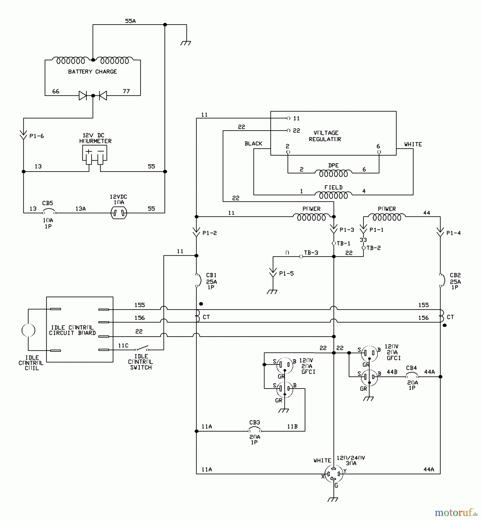 Husqvarna Stromerzeuger 1365 GN - Husqvarna Portable Generator (2004-06 to 2006-03) Schematic