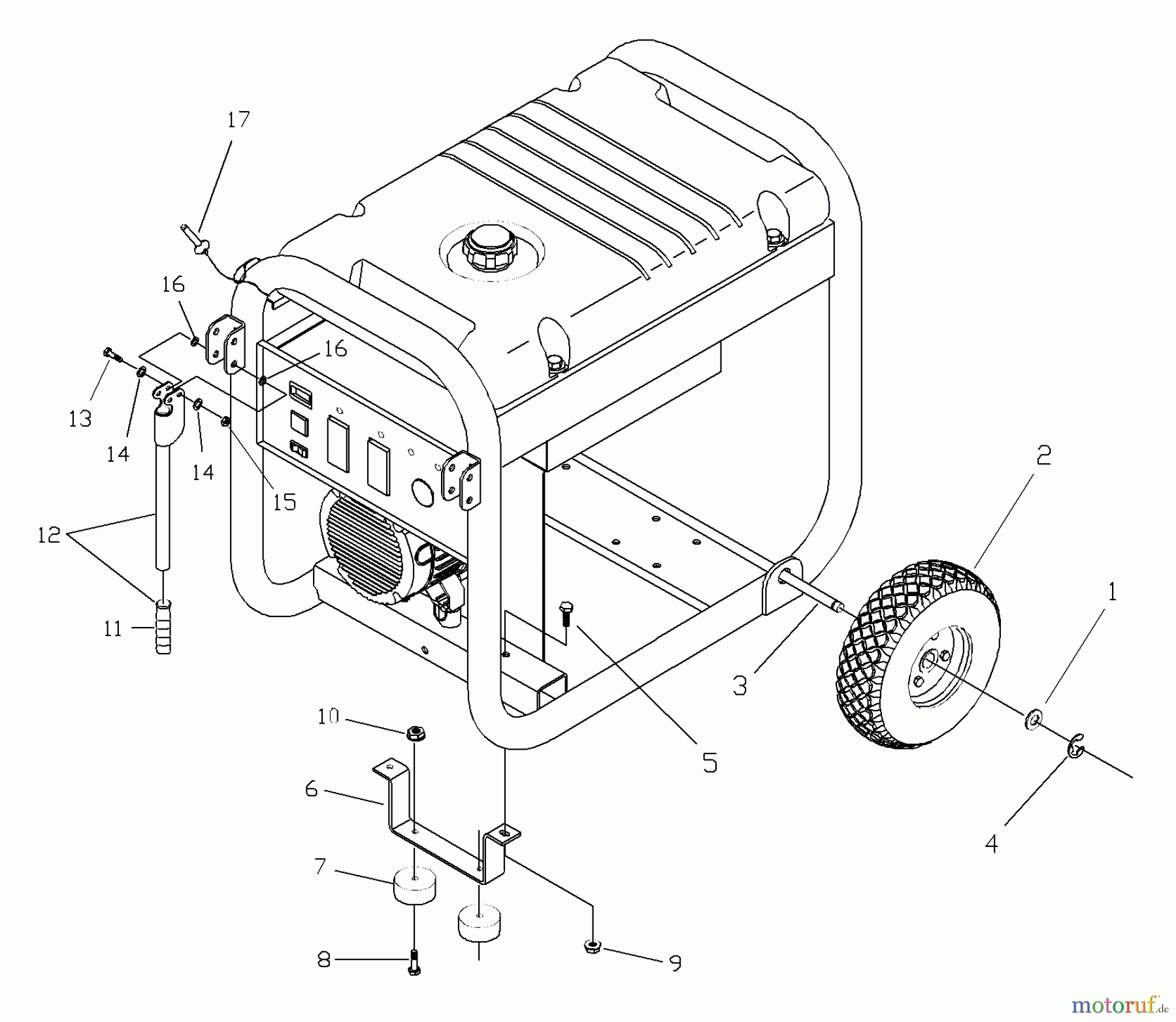 Husqvarna Stromerzeuger 1365 GN - Husqvarna Portable Generator (2004-06 to 2006-03) Wheel Kit