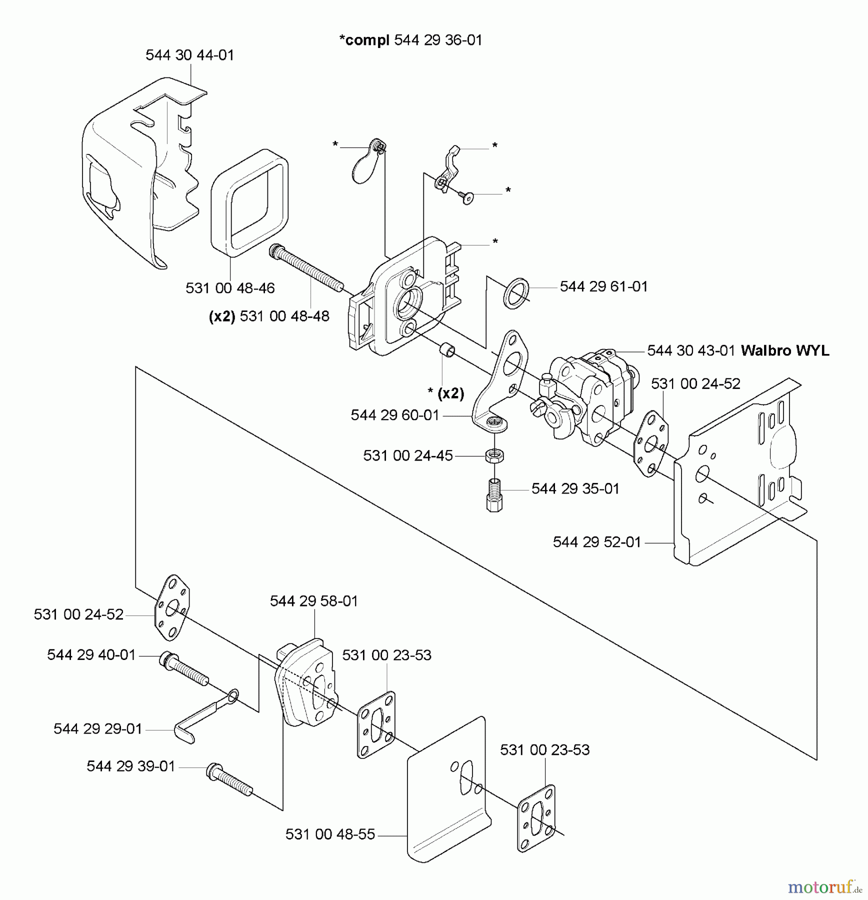 Husqvarna Heckenscheren 123 HD 60 - Husqvarna Hedge Trimmer (2006-03 to 2007-01) Air Filter/ Carburetor