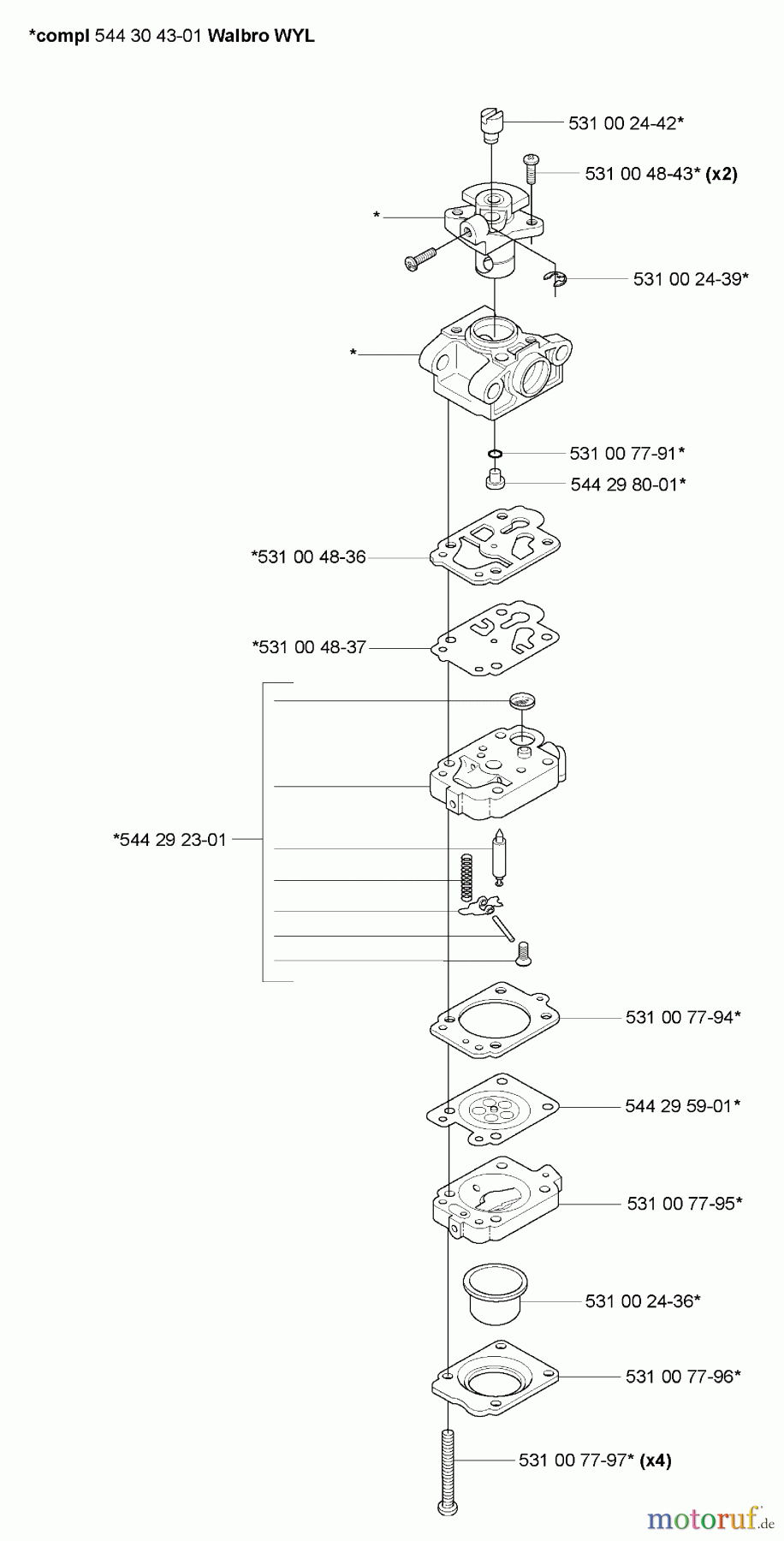  Husqvarna Heckenscheren 123 HD 60 - Husqvarna Hedge Trimmer (2006-03 to 2007-01) Carburetor Parts