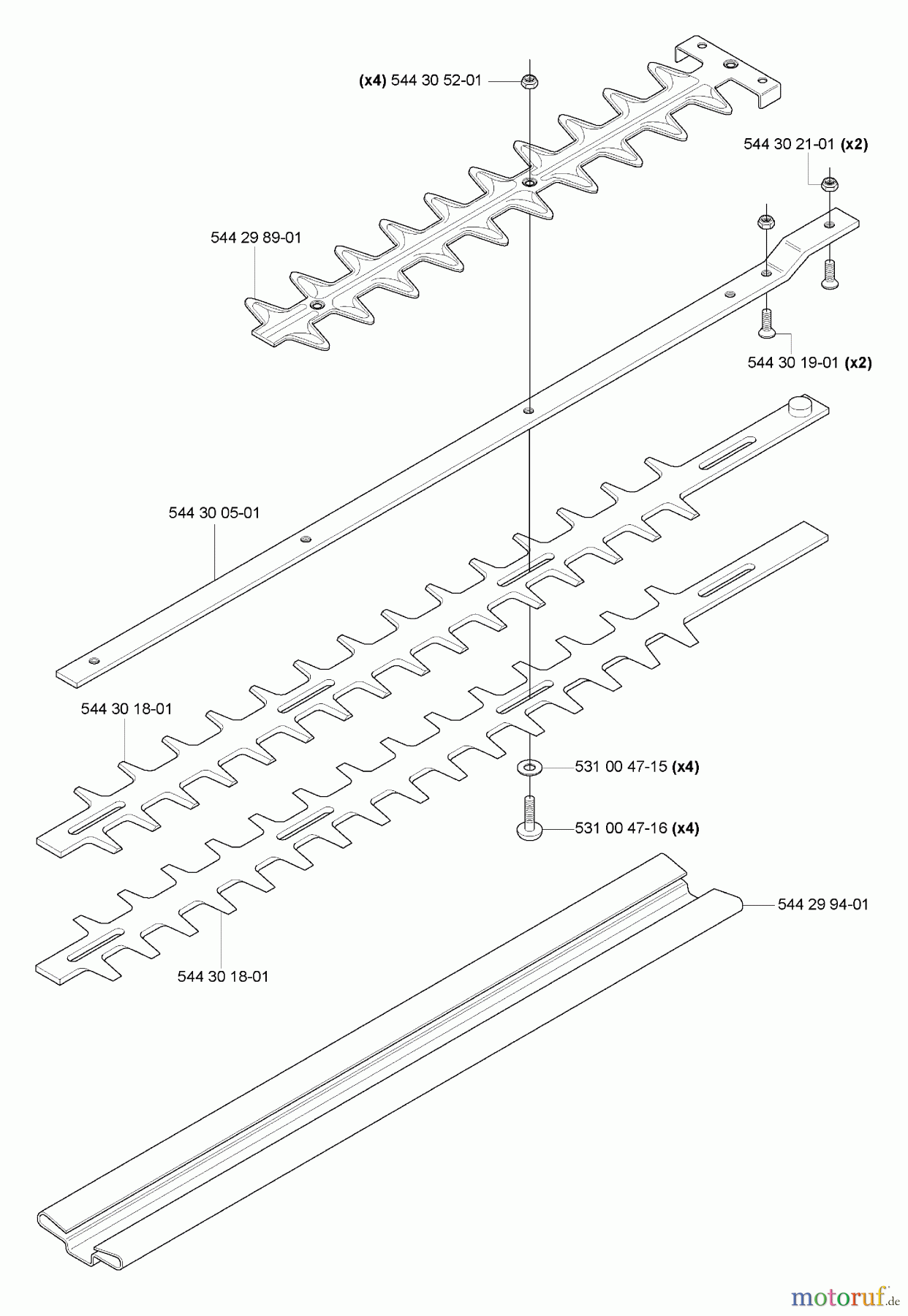  Husqvarna Heckenscheren 123 HD 60 - Husqvarna Hedge Trimmer (2006-03 to 2007-01) Cutting Blades