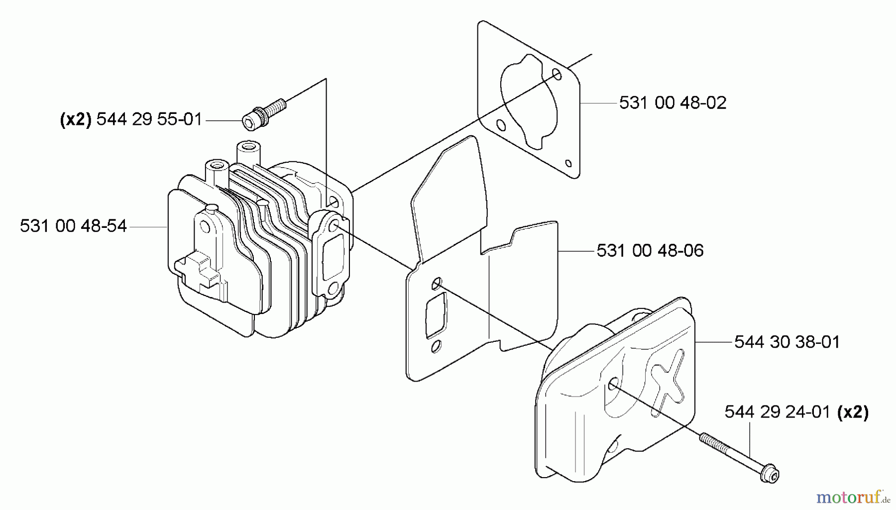 Husqvarna Heckenscheren 123 HD 60 - Husqvarna Hedge Trimmer (2006-03 to 2007-01) Cylinder/ Muffler