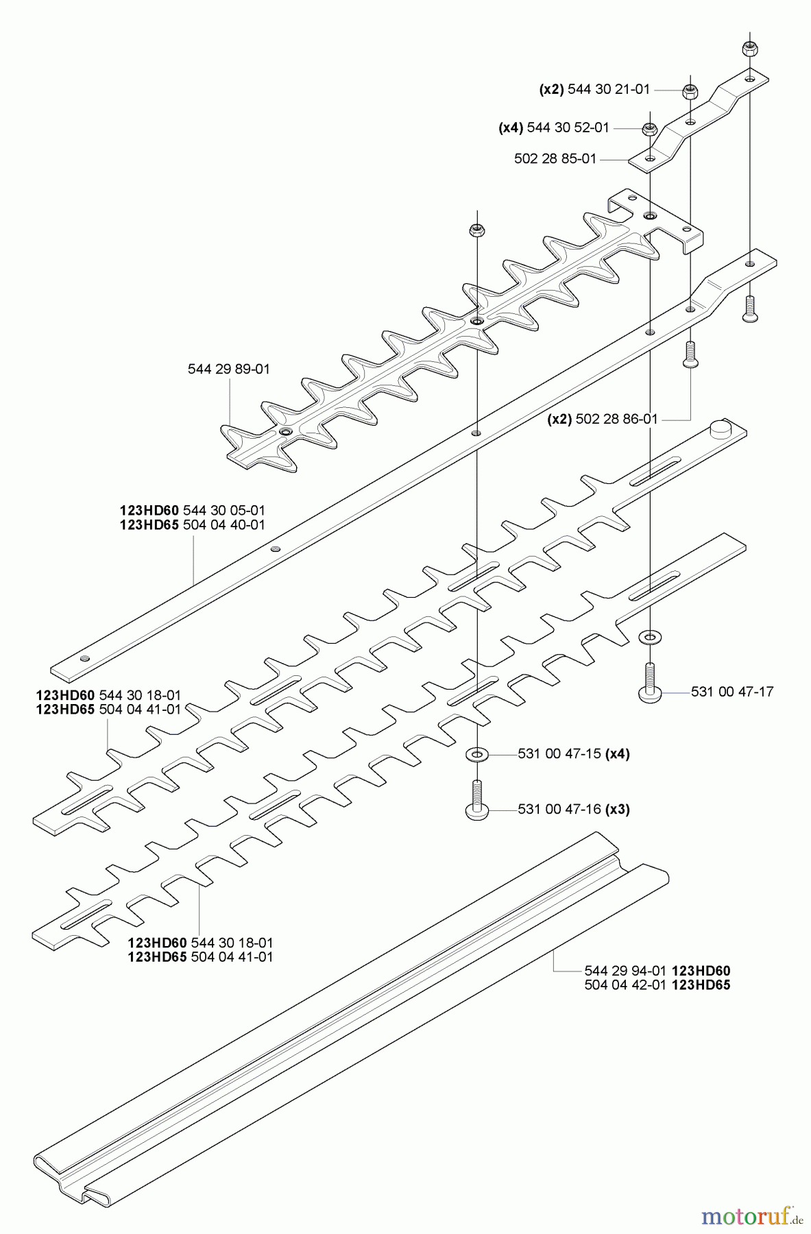  Husqvarna Heckenscheren 123 HD 60 - Husqvarna Hedge Trimmer (2007-02 to 2010-01) Cutting Blades