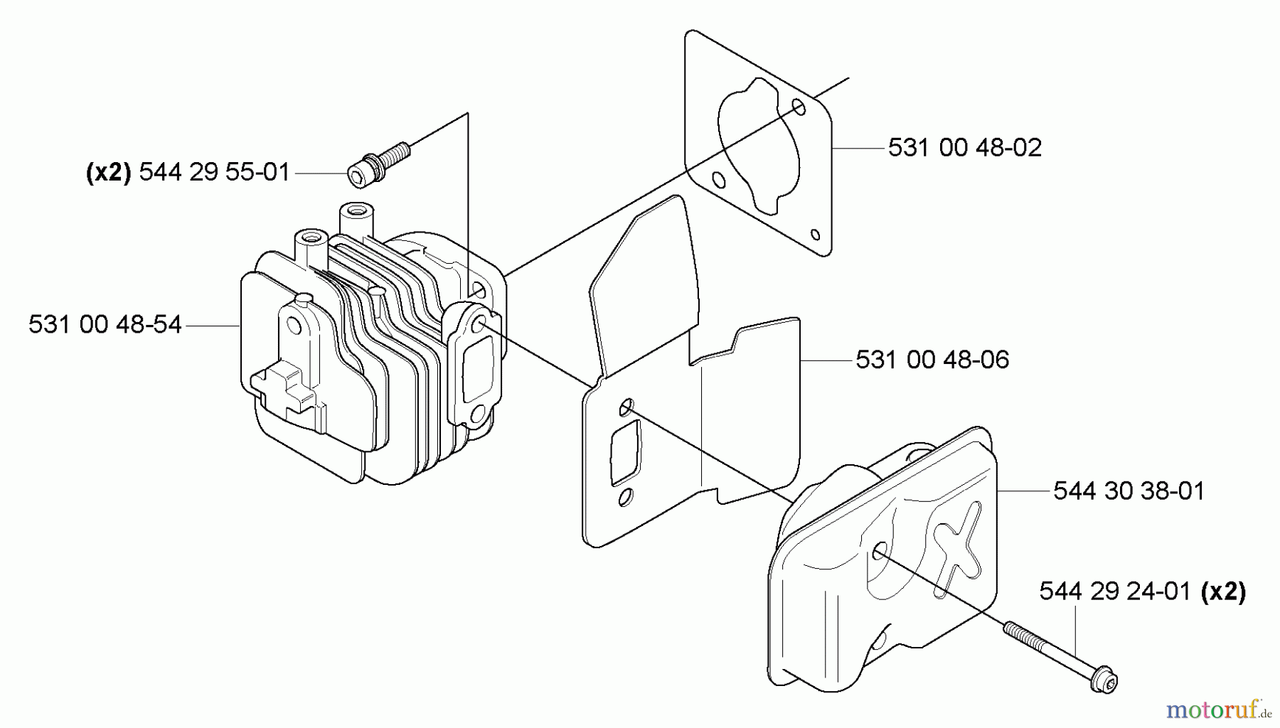 Husqvarna Heckenscheren 123 HD 60 - Husqvarna Hedge Trimmer (2007-02 to 2010-01) Muffler (Standard)