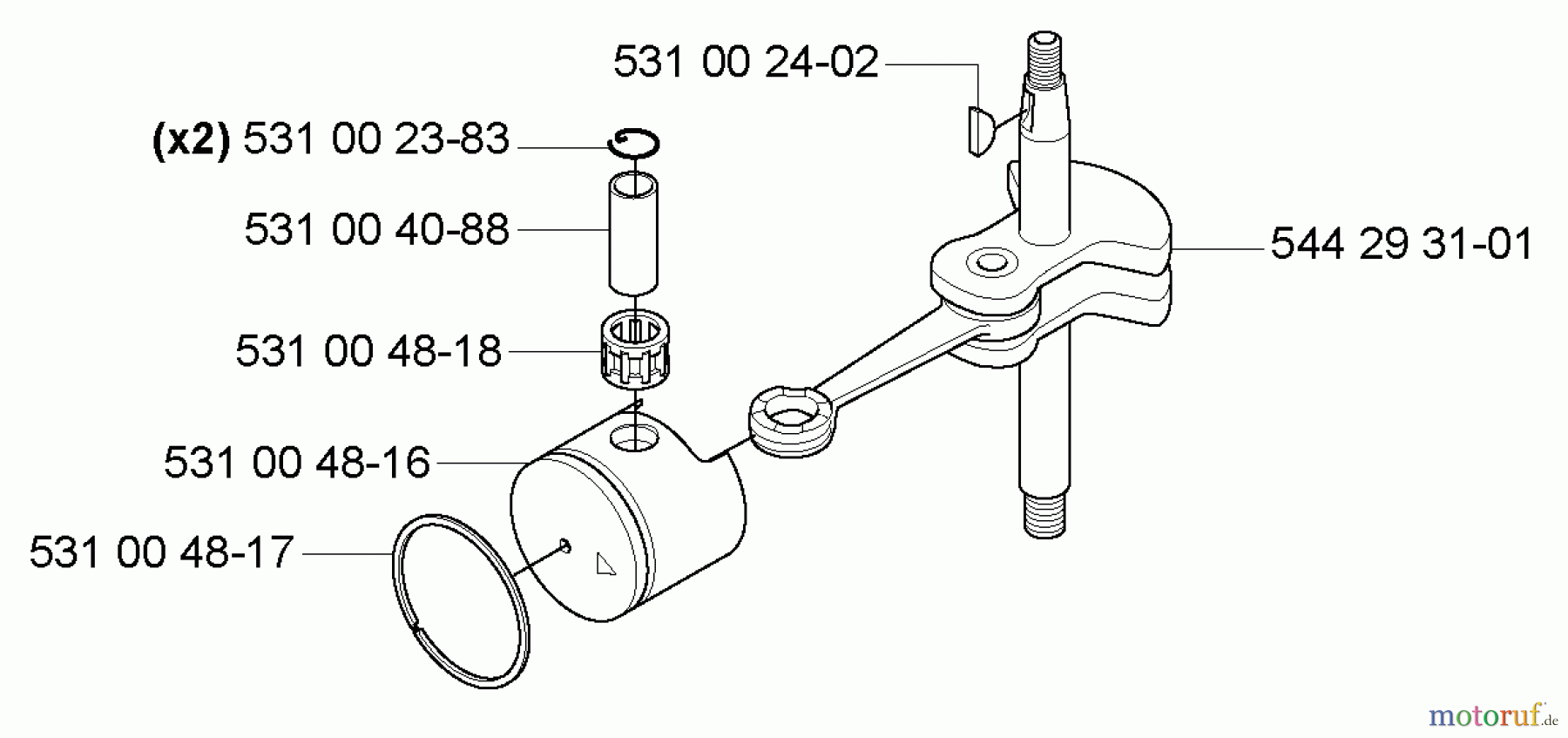 Husqvarna Heckenscheren 123 HD 60 - Husqvarna Hedge Trimmer (2007-02 to 2010-01) Piston/Crankshaft