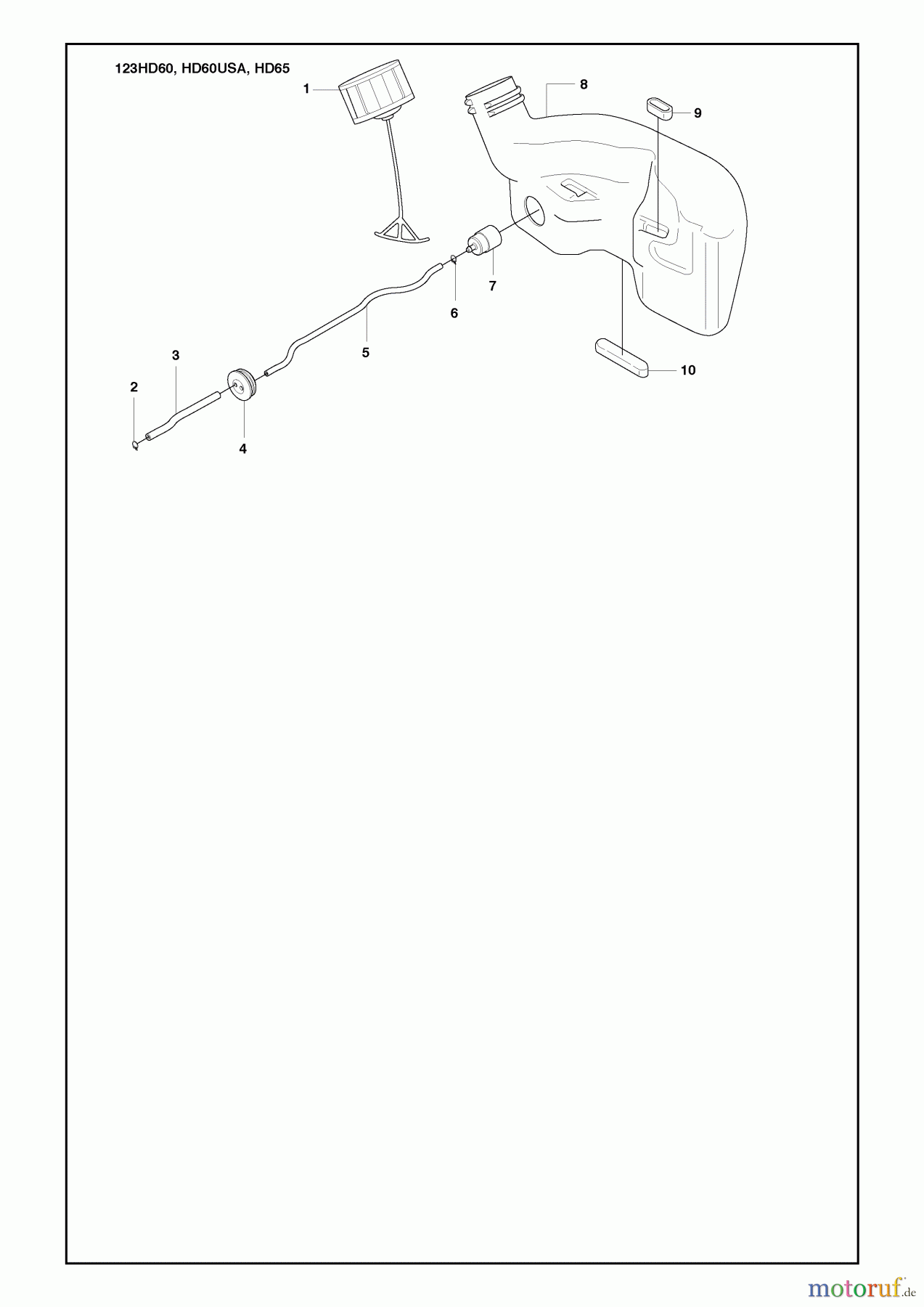 Husqvarna Heckenscheren 123 HD 60 - Husqvarna Hedge Trimmer (2010-02 & After) Fuel Tank