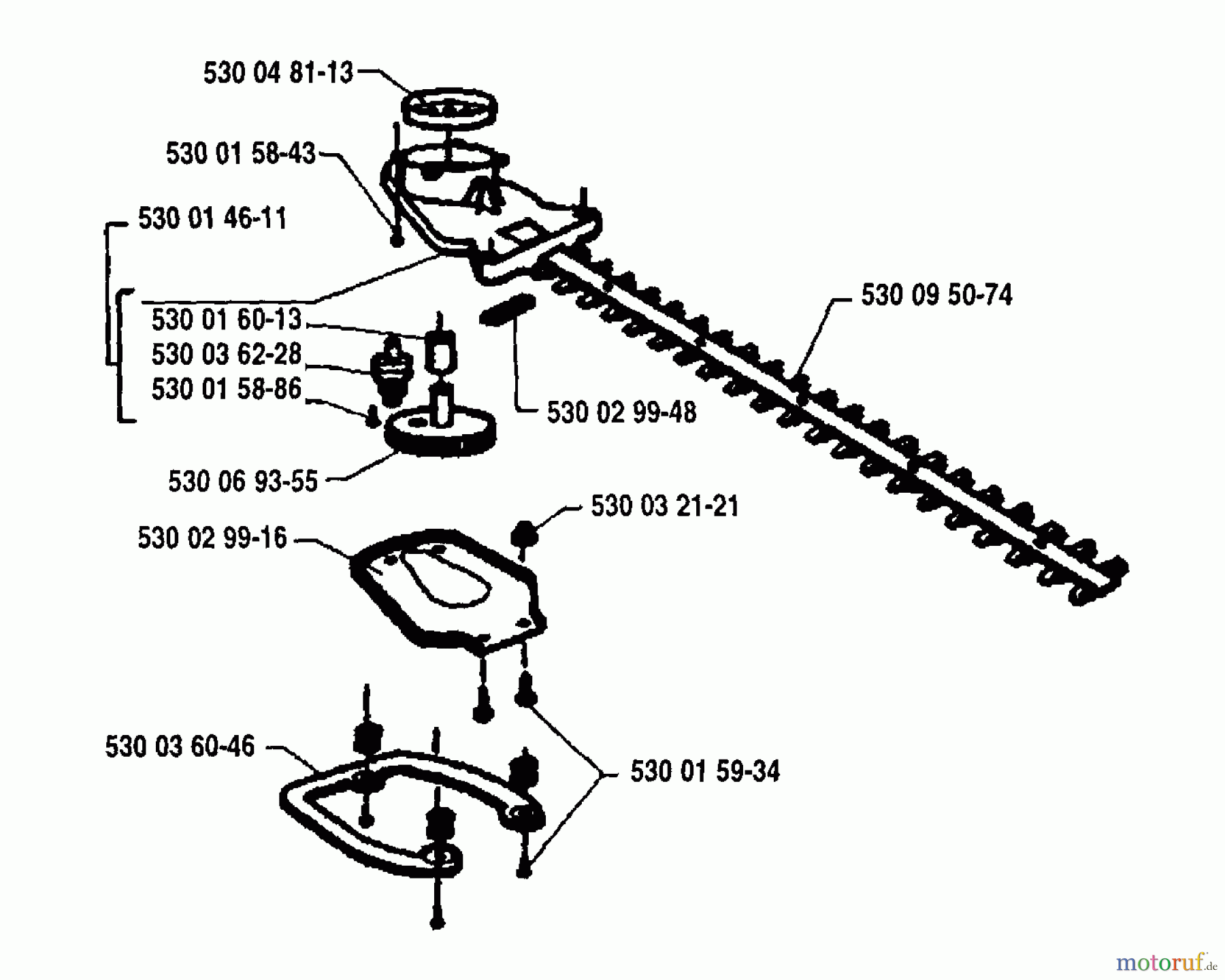Husqvarna Heckenscheren 18 H - Husqvarna Hedge Trimmer (1994-04 to 1995-07) Gear Box Assembly