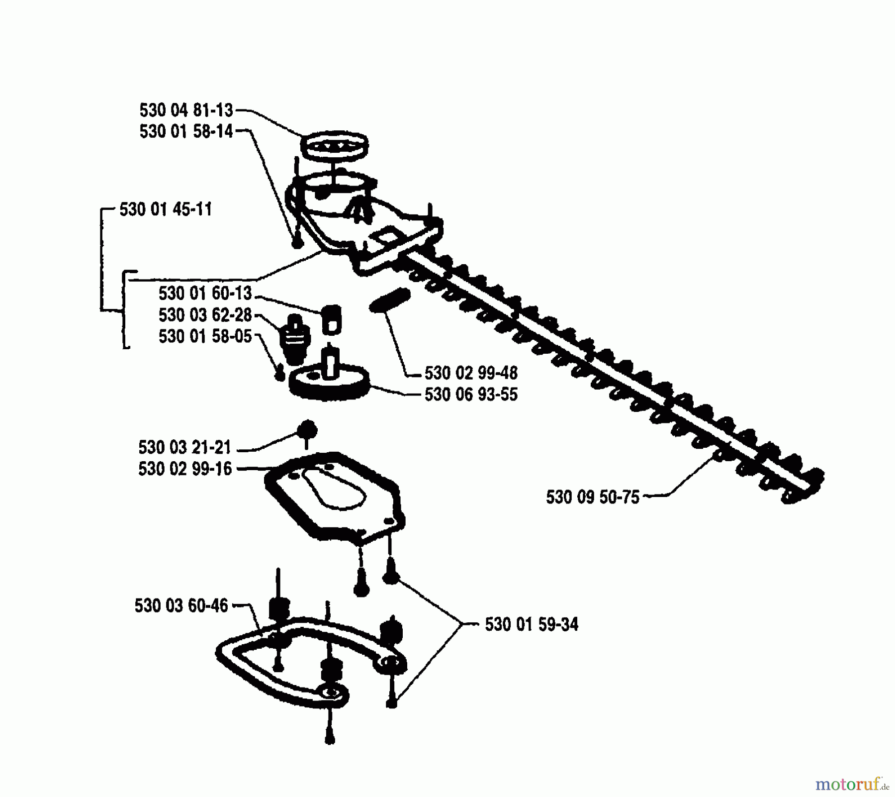  Husqvarna Heckenscheren 18 H - Husqvarna Hedge Trimmer (1995-08 to 1996-02) Blade Assembly