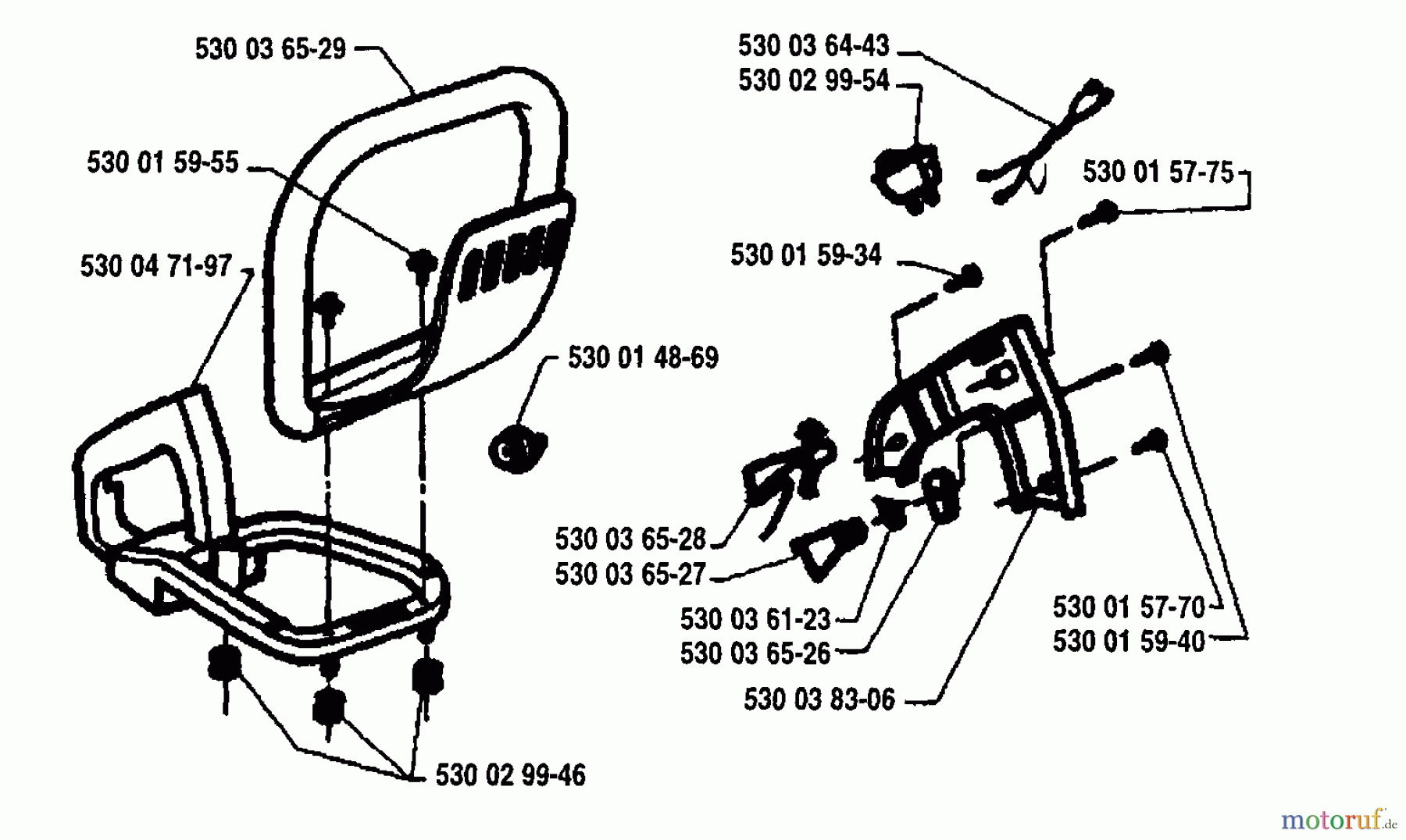  Husqvarna Heckenscheren 18 H - Husqvarna Hedge Trimmer (1995-08 to 1996-02) Front Handle Assembly