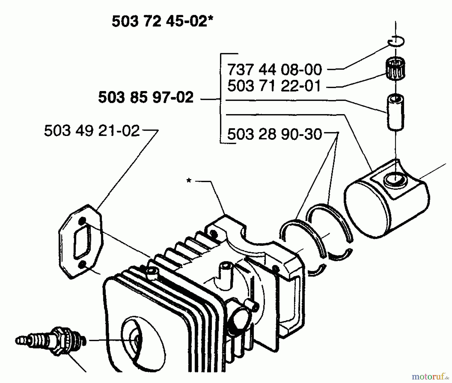 Husqvarna Heckenscheren 225 H - Husqvarna Hedge Trimmer (1997-02 & After) Piston/Cylinder