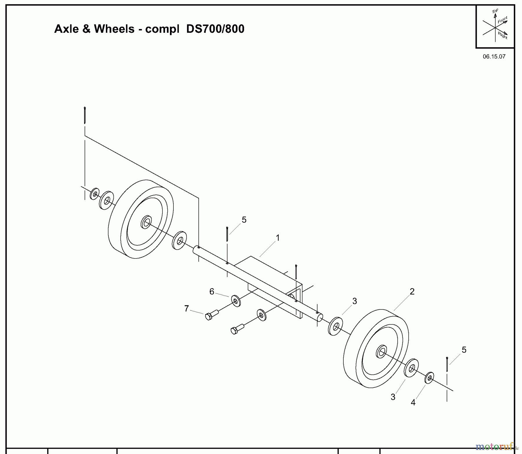 Husqvarna Zubehör DS700 (504625401) - Husqvarna Drill Stand (2007-12 & After) Axle & Wheels