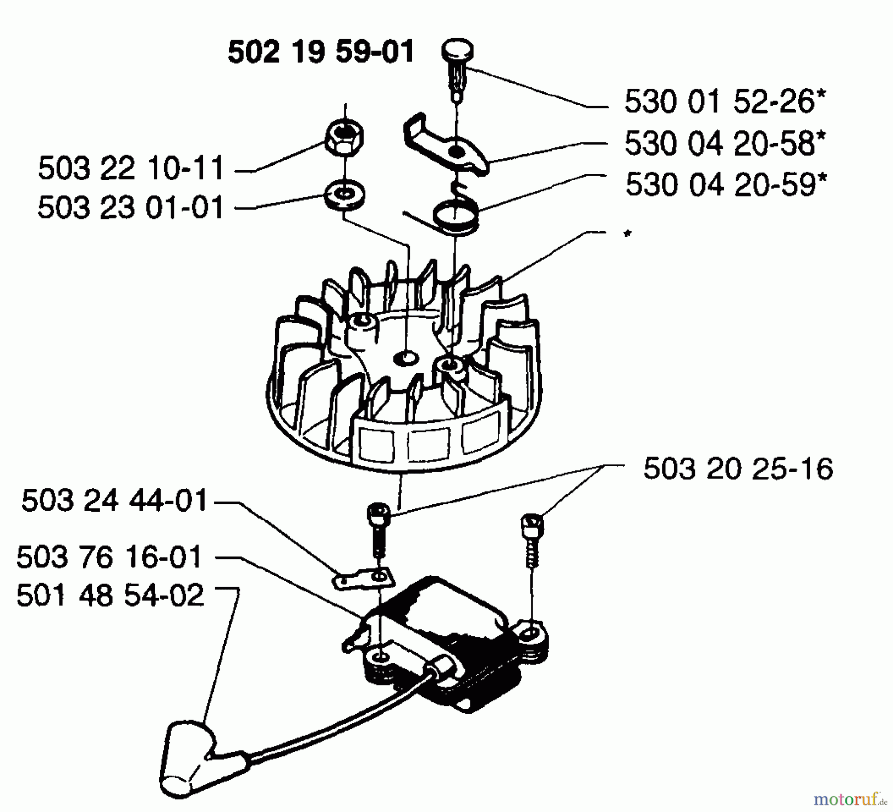 Husqvarna Heckenscheren 225 H 60 - Husqvarna Hedge Trimmer (1996-12 to 1997-12) Ignition/Flywheel