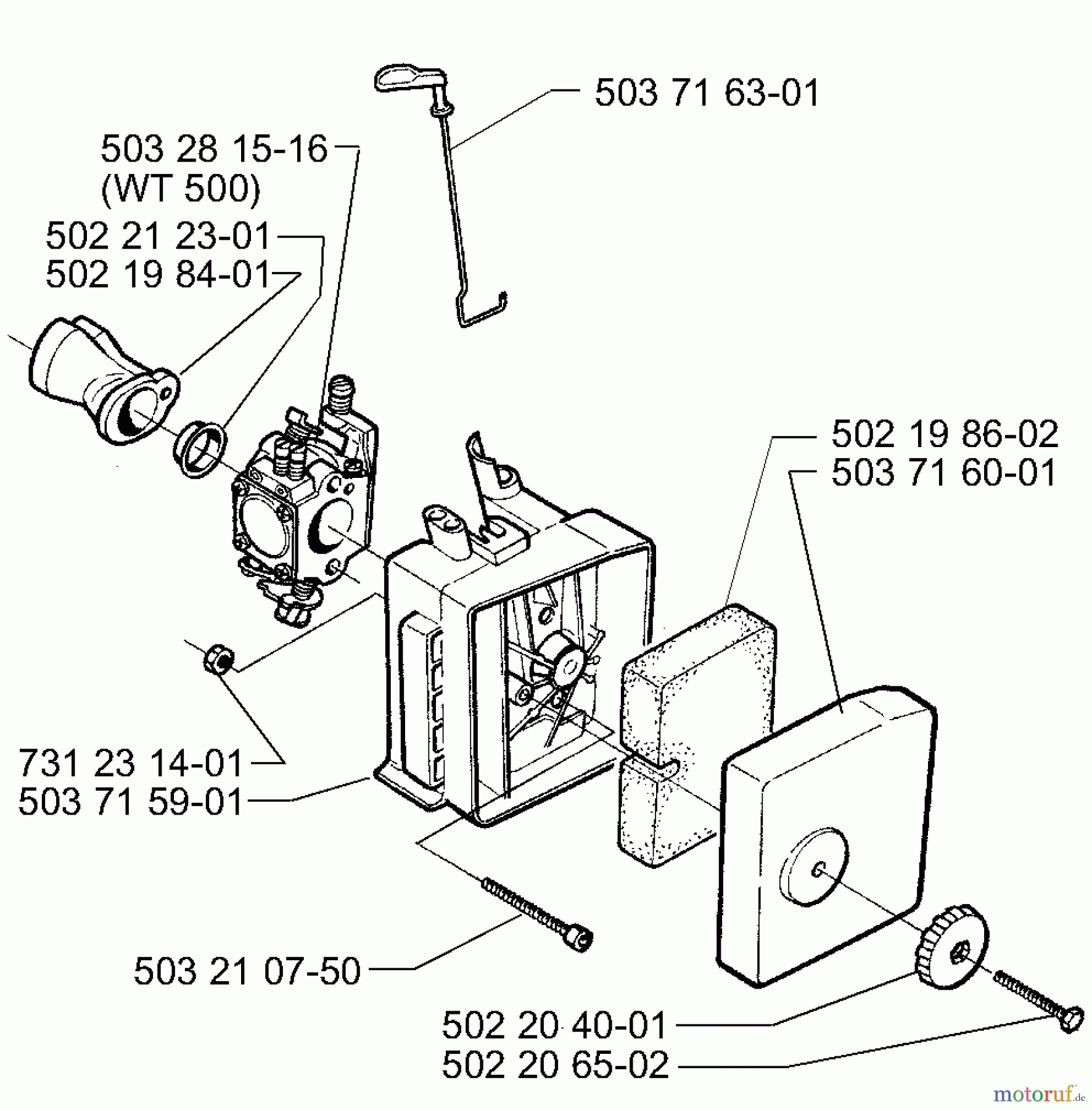 Husqvarna Heckenscheren 225 H 75 - Husqvarna Hedge Trimmer (1998-01 to 2002-05) Air Filter/Carburetor
