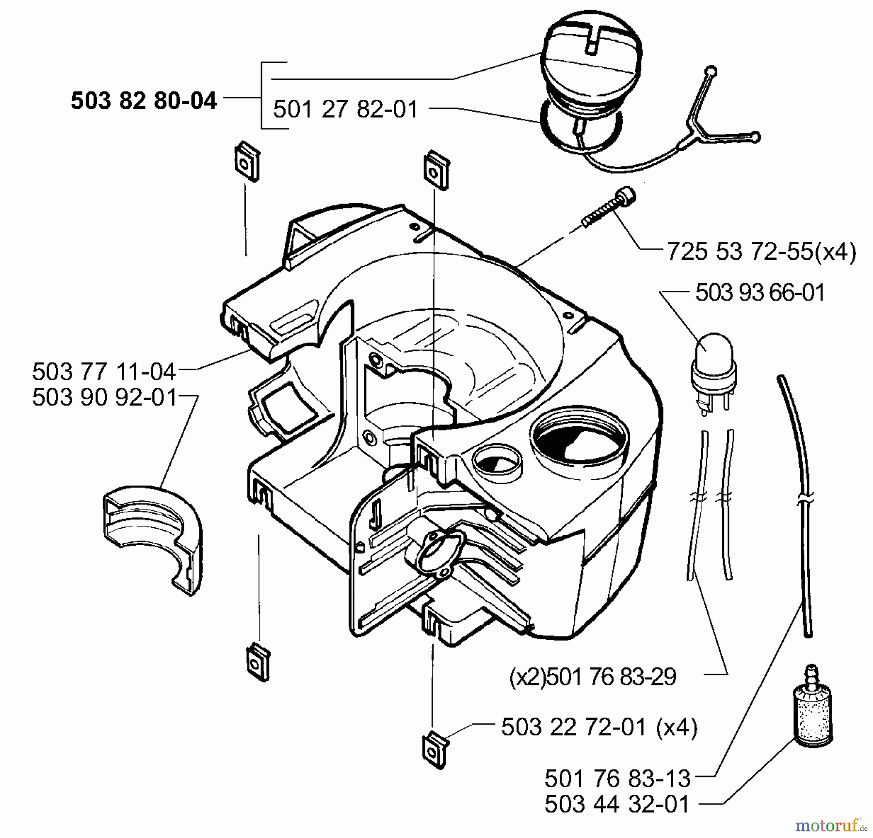 Husqvarna Heckenscheren 225 H 75 - Husqvarna Hedge Trimmer (1998-01 to 2002-05) Fuel Tank