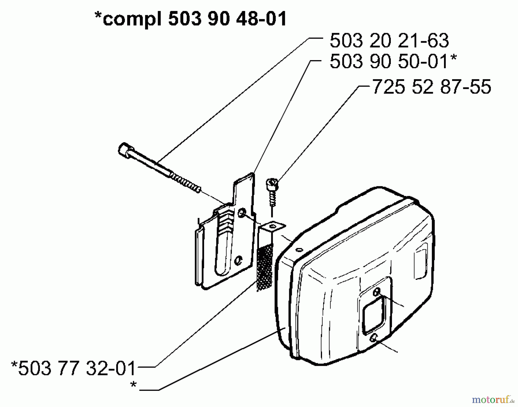 Husqvarna Heckenscheren 225 H 60 - Husqvarna Hedge Trimmer (1998-01 to 2002-05) Muffler