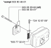 Husqvarna 225 H 75 - Hedge Trimmer (2002-06 & After) Ersatzteile Muffler