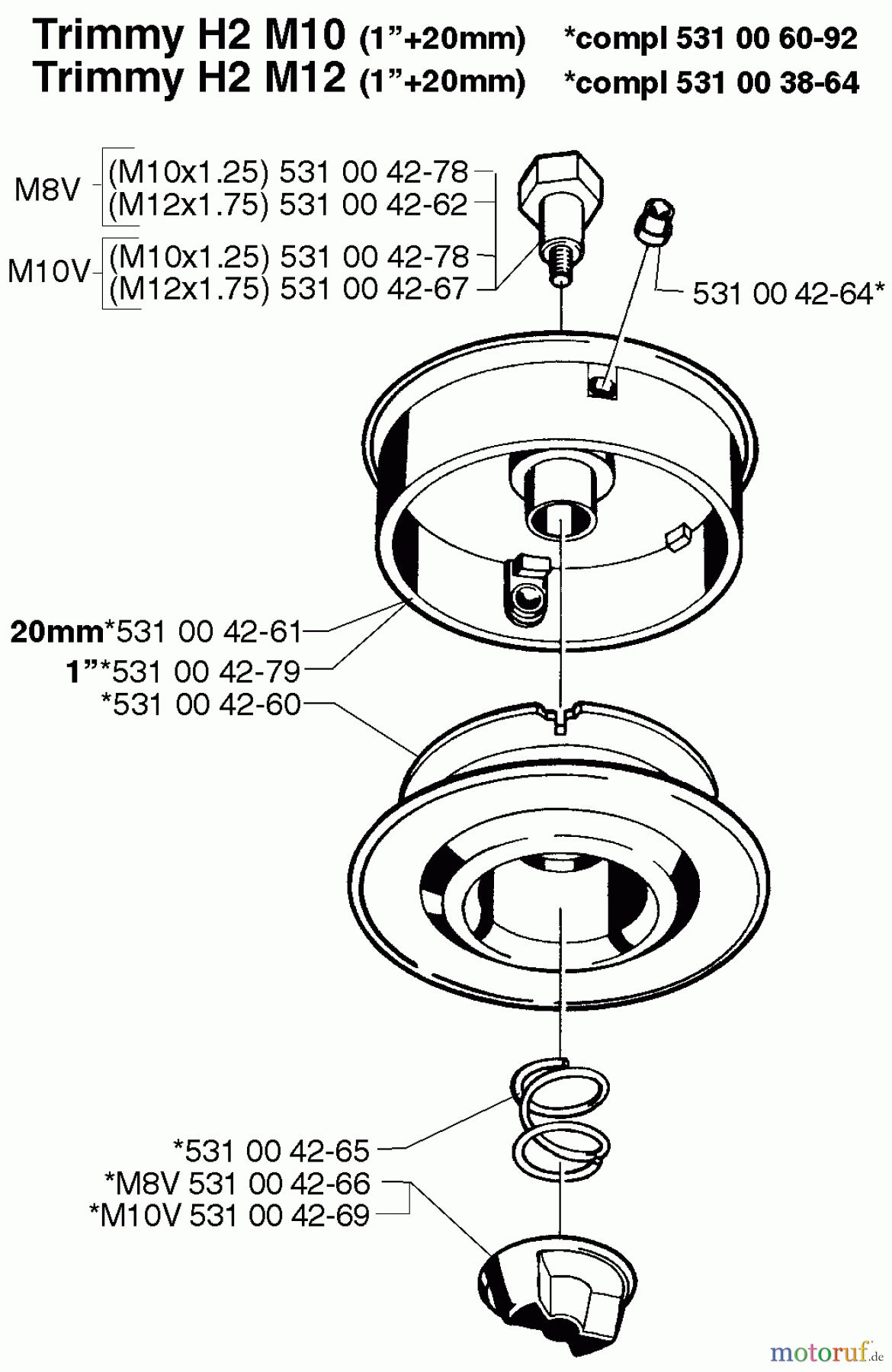 Husqvarna Zubehör Husqvarna Trimmer Heads (1999-06 & After) Trimmy H2 M10/M12