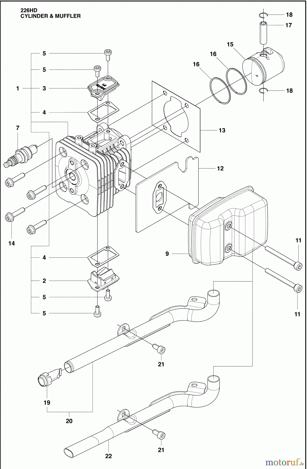 Husqvarna Heckenscheren 226 HD 75 S - Husqvarna Hedge Trimmer (2009-01 & After) Cylinder / Muffler