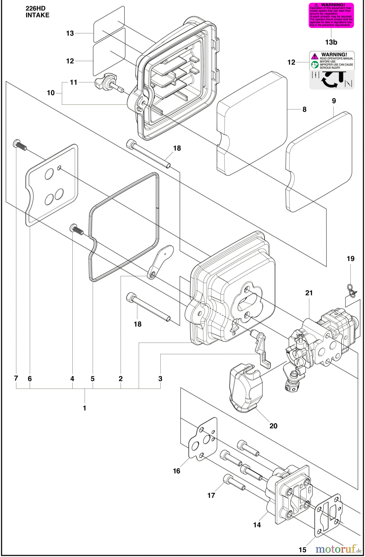 Husqvarna Heckenscheren 226 HD 60 S - Husqvarna Hedge Trimmer (2009-01 & After) Intake