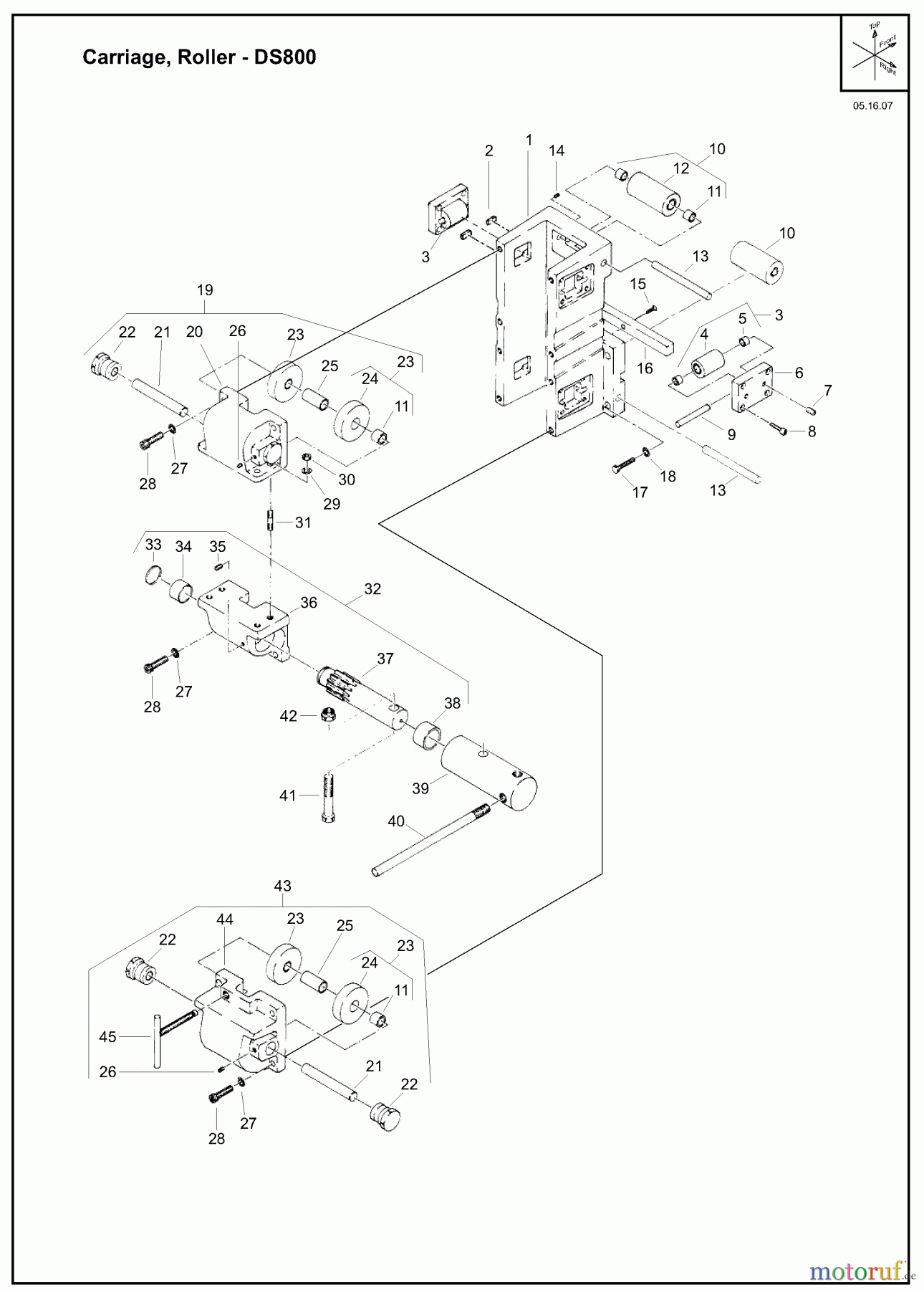  Husqvarna Zubehör DS800 (504625401) - Husqvarna Drill Stand (2007-12 & After) Carriage, Roller