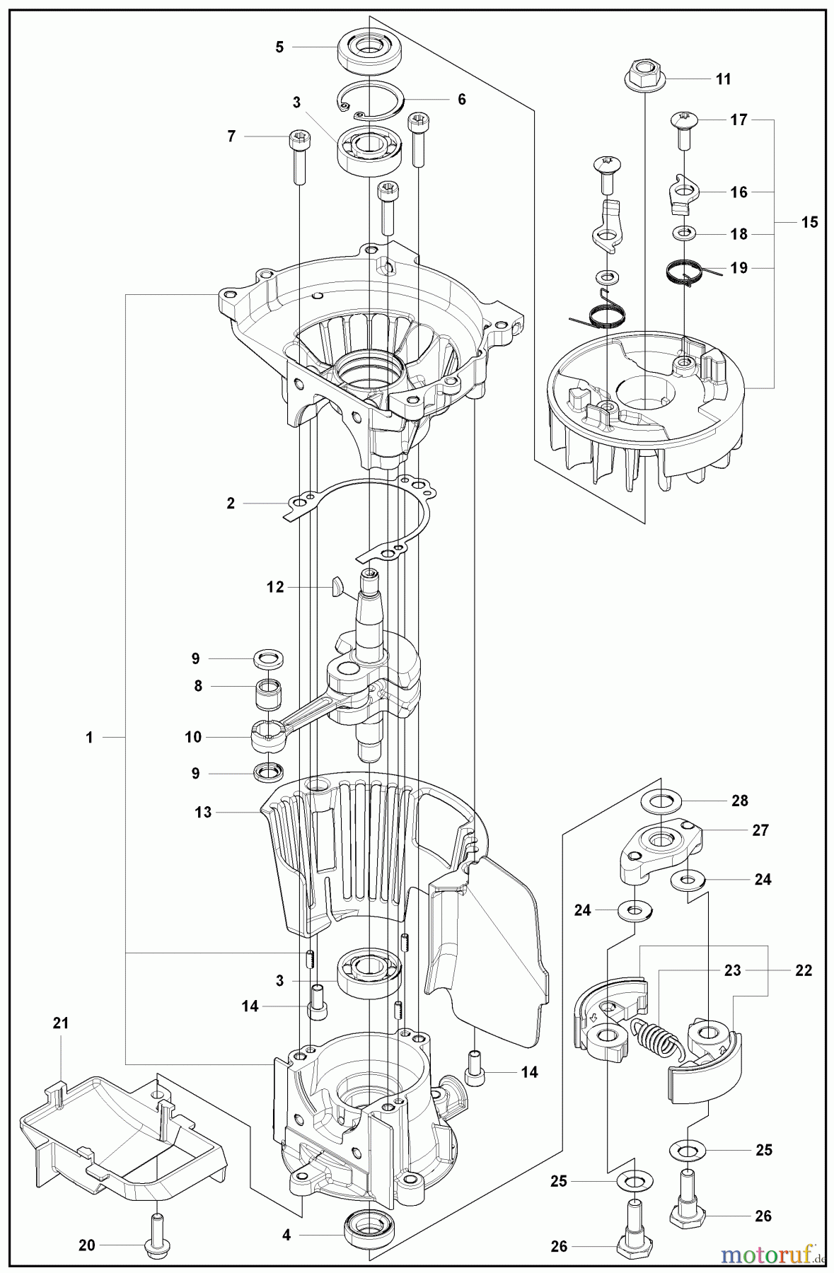 Husqvarna Heckenscheren 226 HS 99 S - Husqvarna Hedge Trimmer (2008-02 & After) Crankcase and Flywheel and Clutch