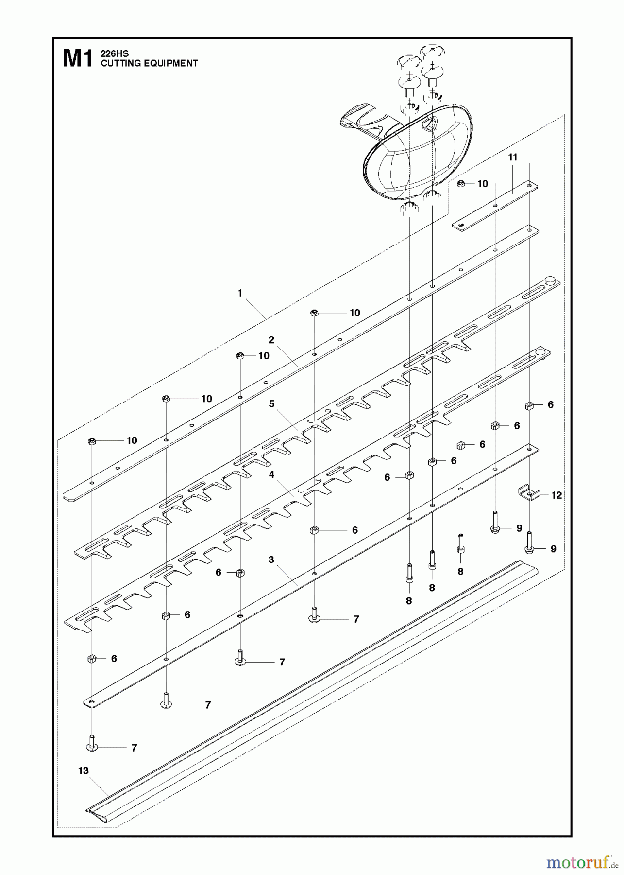 Husqvarna Heckenscheren 226 HS75 S - Husqvarna Hedge Trimmer (2013-02 & After) CUTTING EQUIPMENT