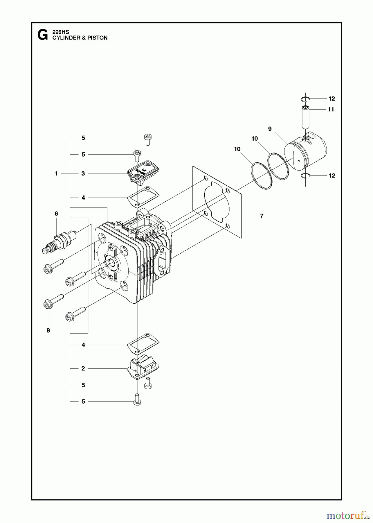 Husqvarna Heckenscheren 226 HS99 S - Husqvarna Hedge Trimmer (2013-02 & After) CYLINDER PISTON
