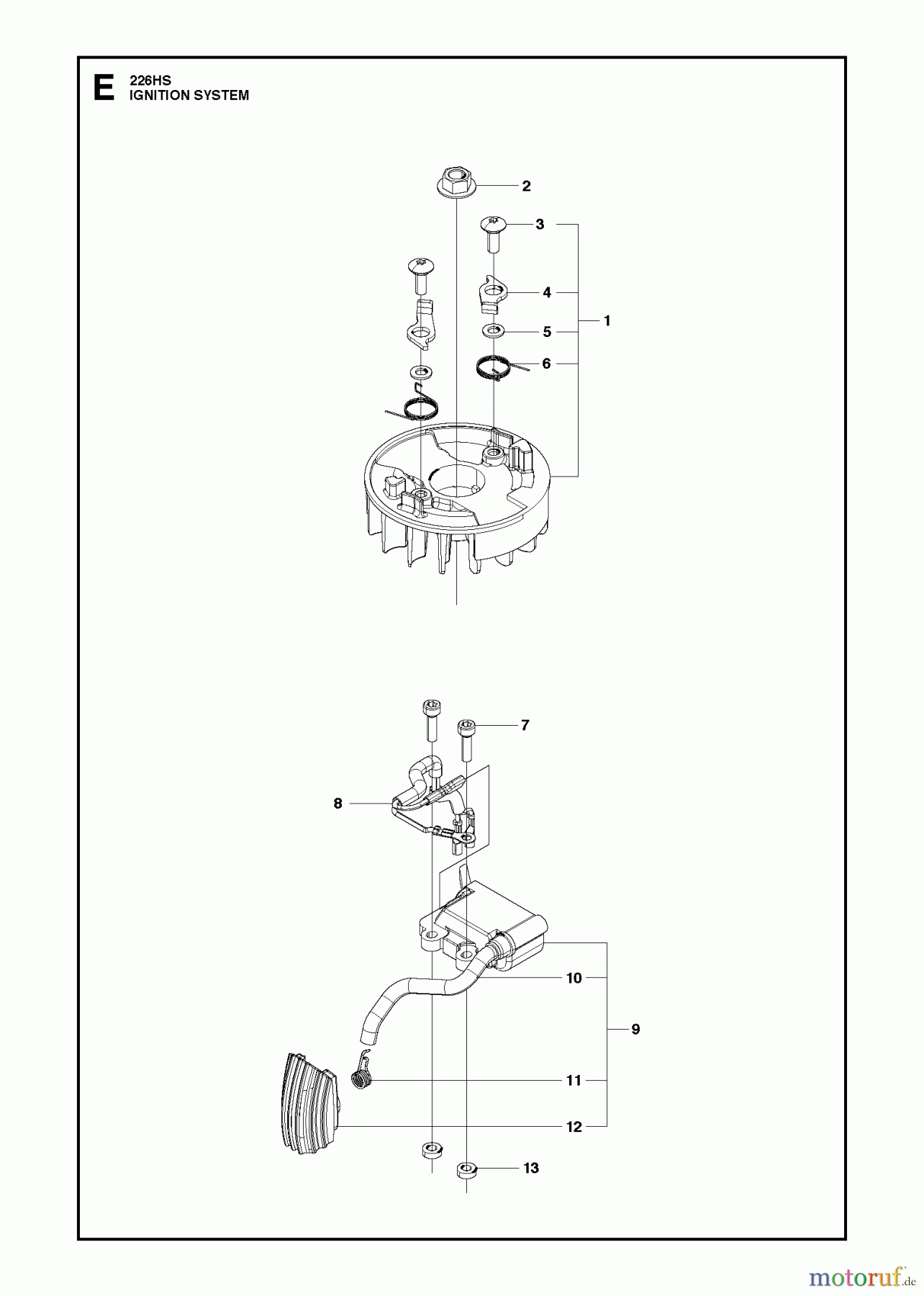 Husqvarna Heckenscheren 226 HS75 S - Husqvarna Hedge Trimmer (2013-02 & After) IGNITION SYSTEM