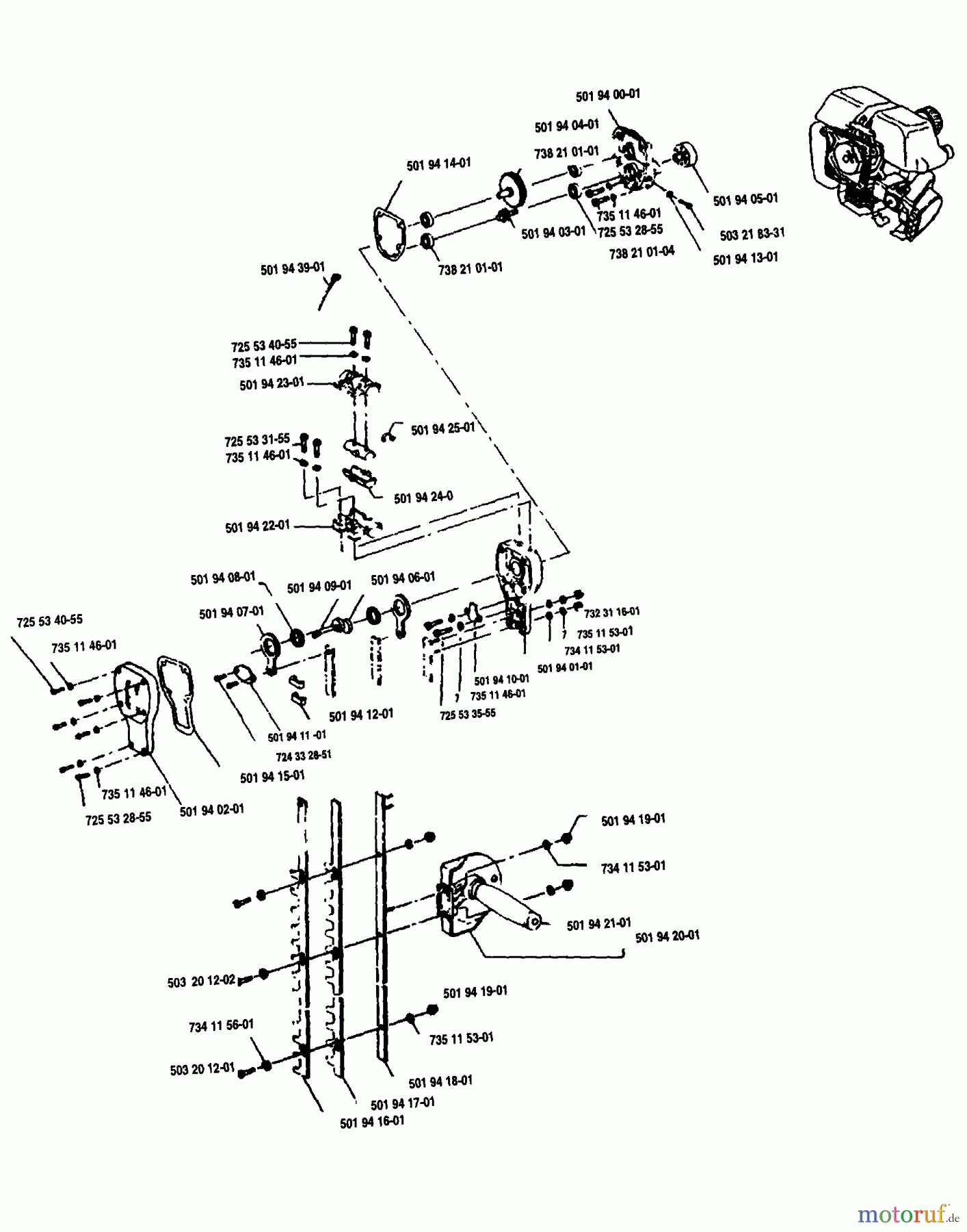 Husqvarna Heckenscheren 24 H - Husqvarna Hedge Trimmer (1985-01 to 1992-03) Gear Housing And Blade Assembly